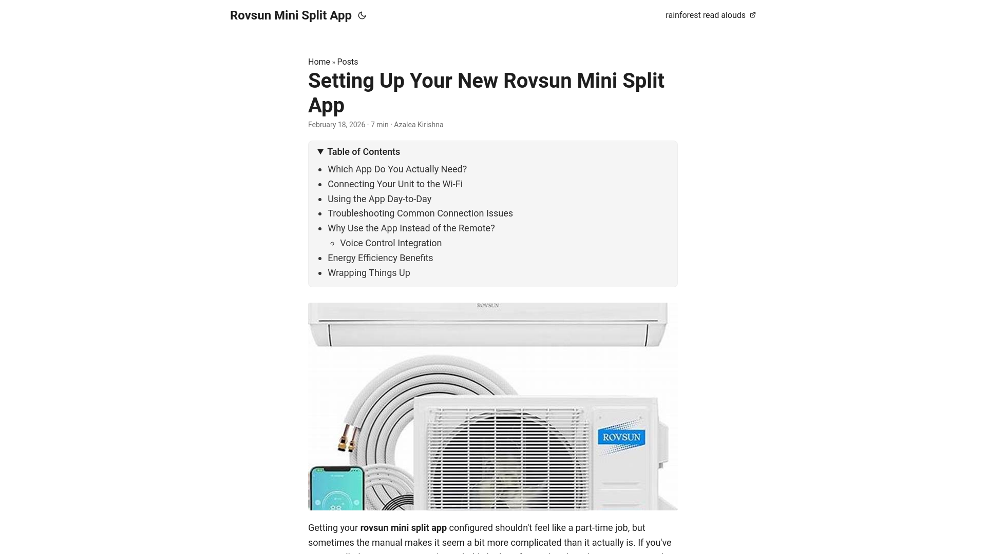 website screenshot of https://rovsun-mini-split-app.pages.dev/