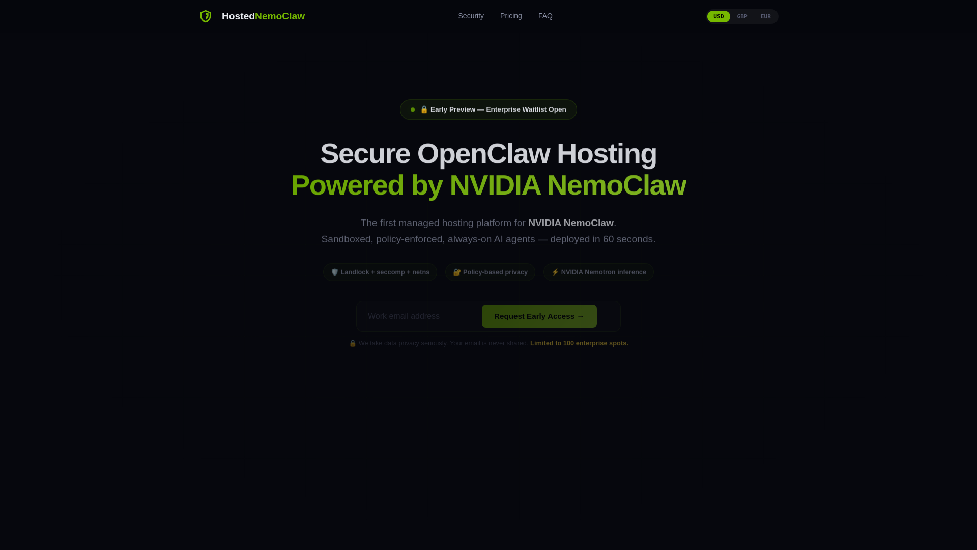 website screenshot of https://nemoclawvps.com/