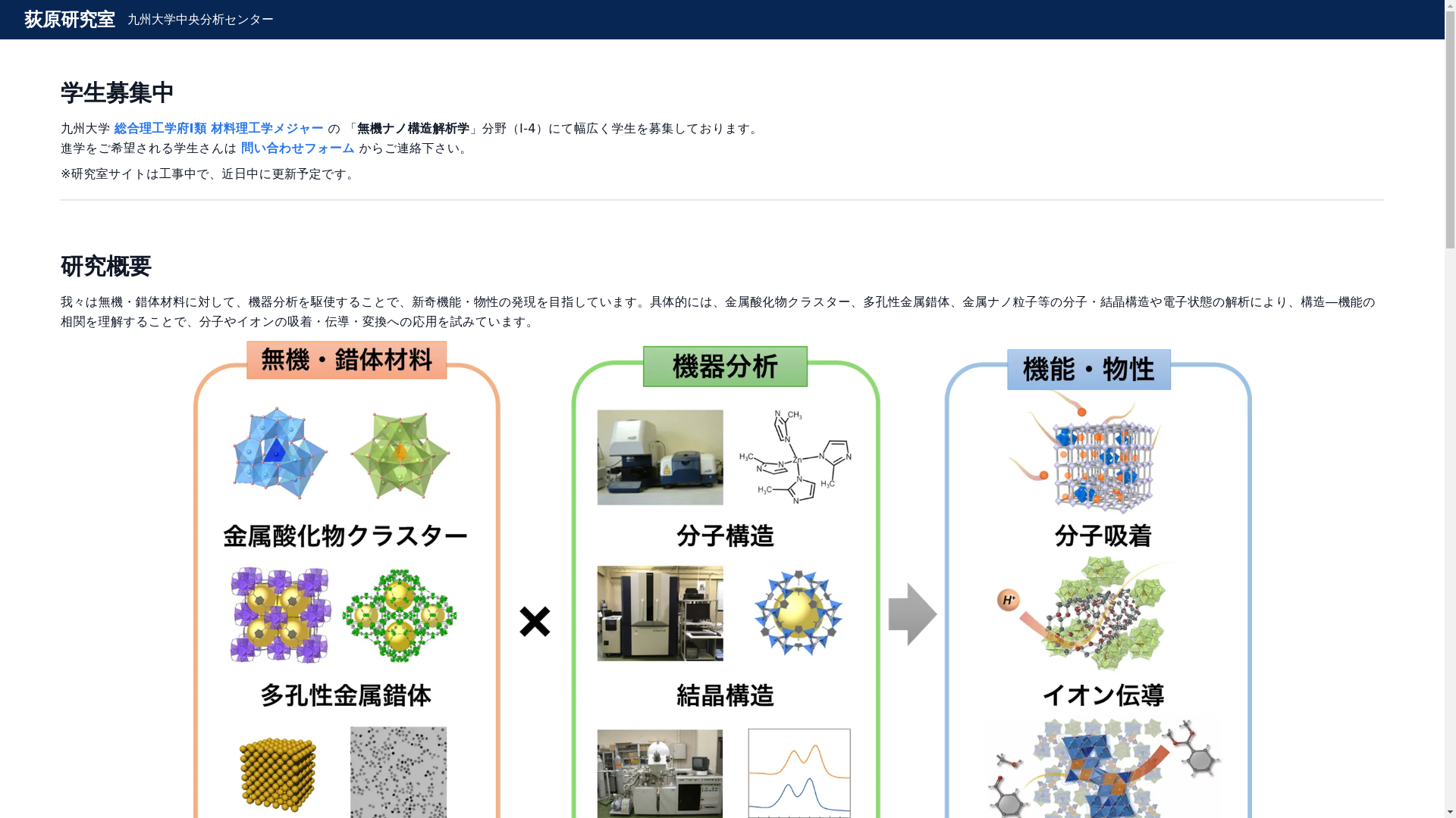 website screenshot of https://ogiwara-labo-site.pages.dev/
