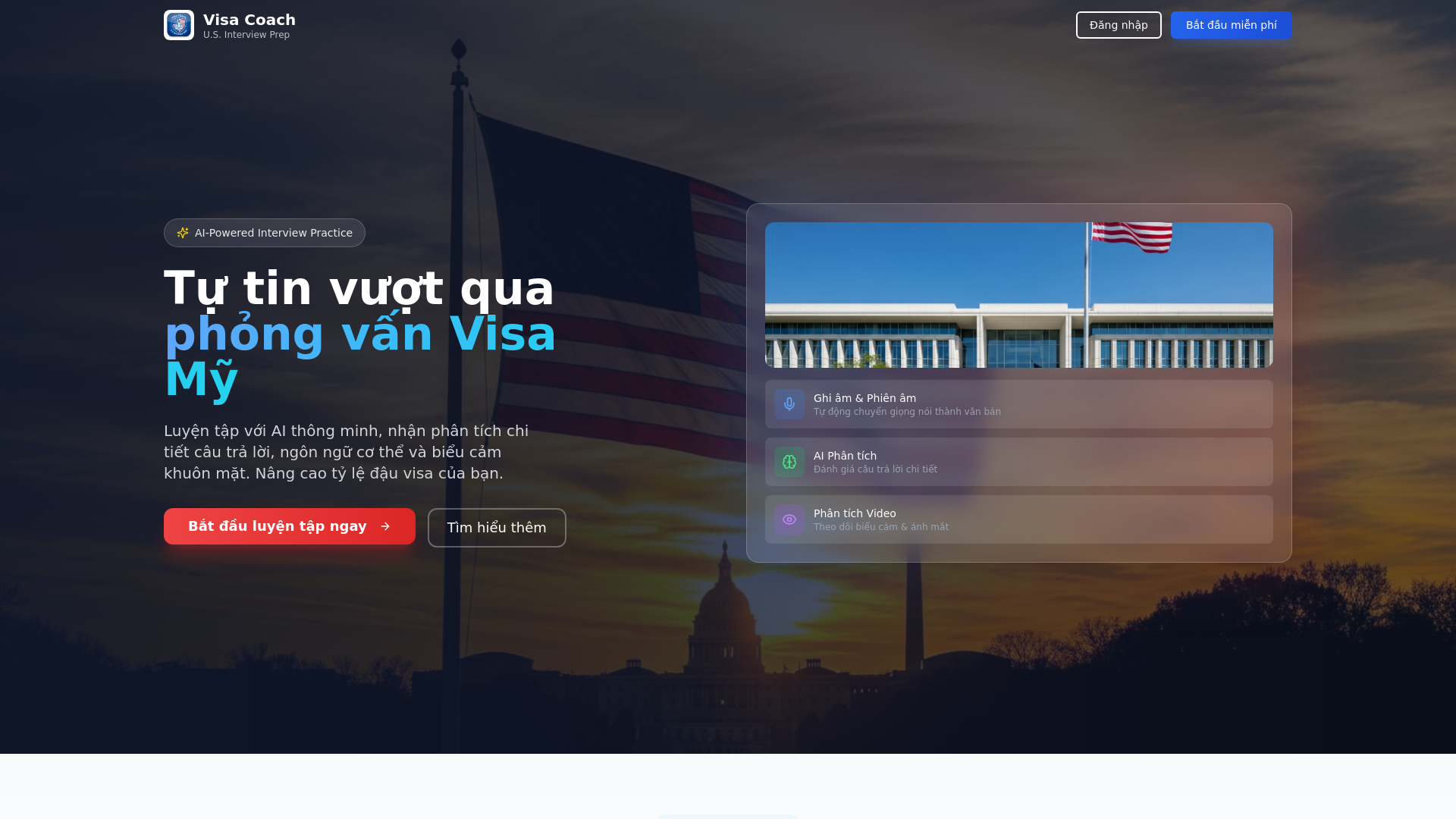 website screenshot of https://americavisacoach.com/