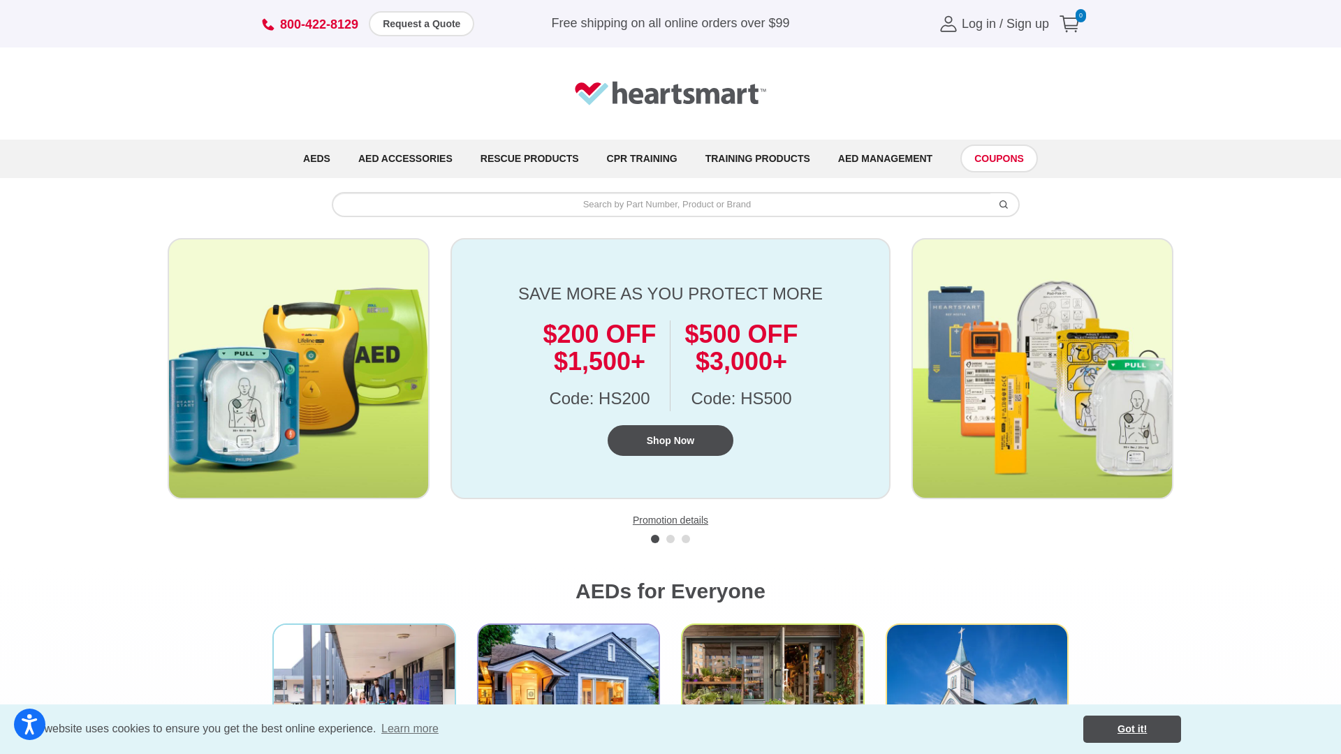 website screenshot of https://www.heartsmart.com