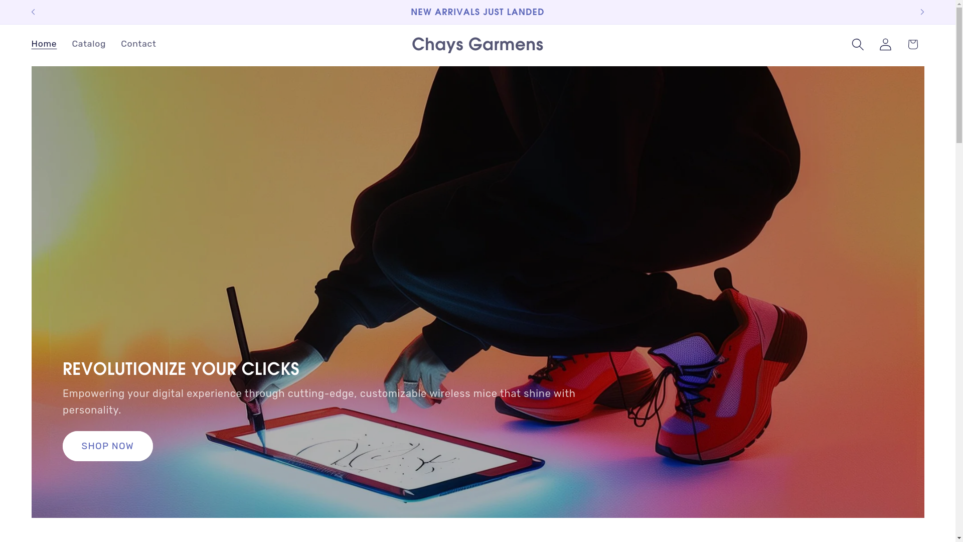 website screenshot of https://chaysgarmens.store/