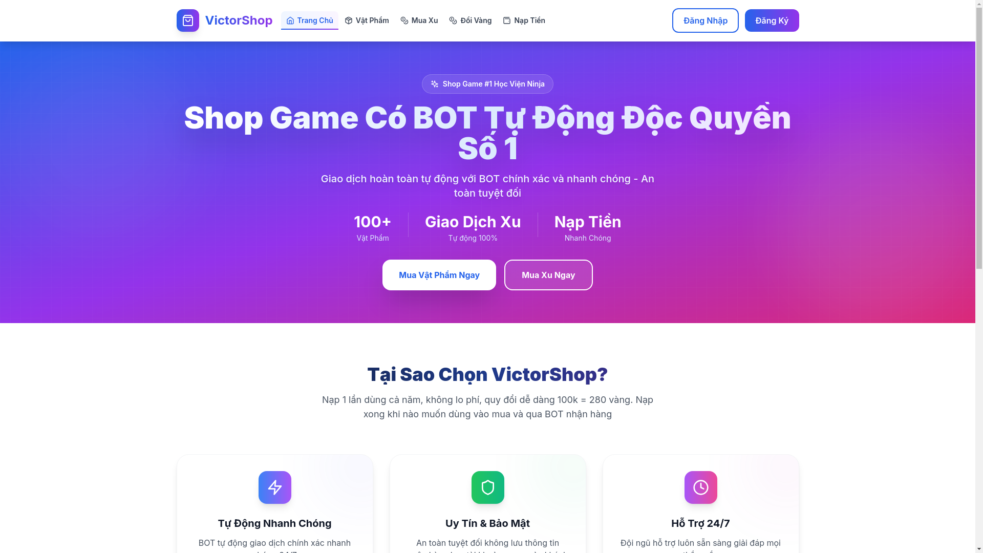website screenshot of https://victorshop24h.com/