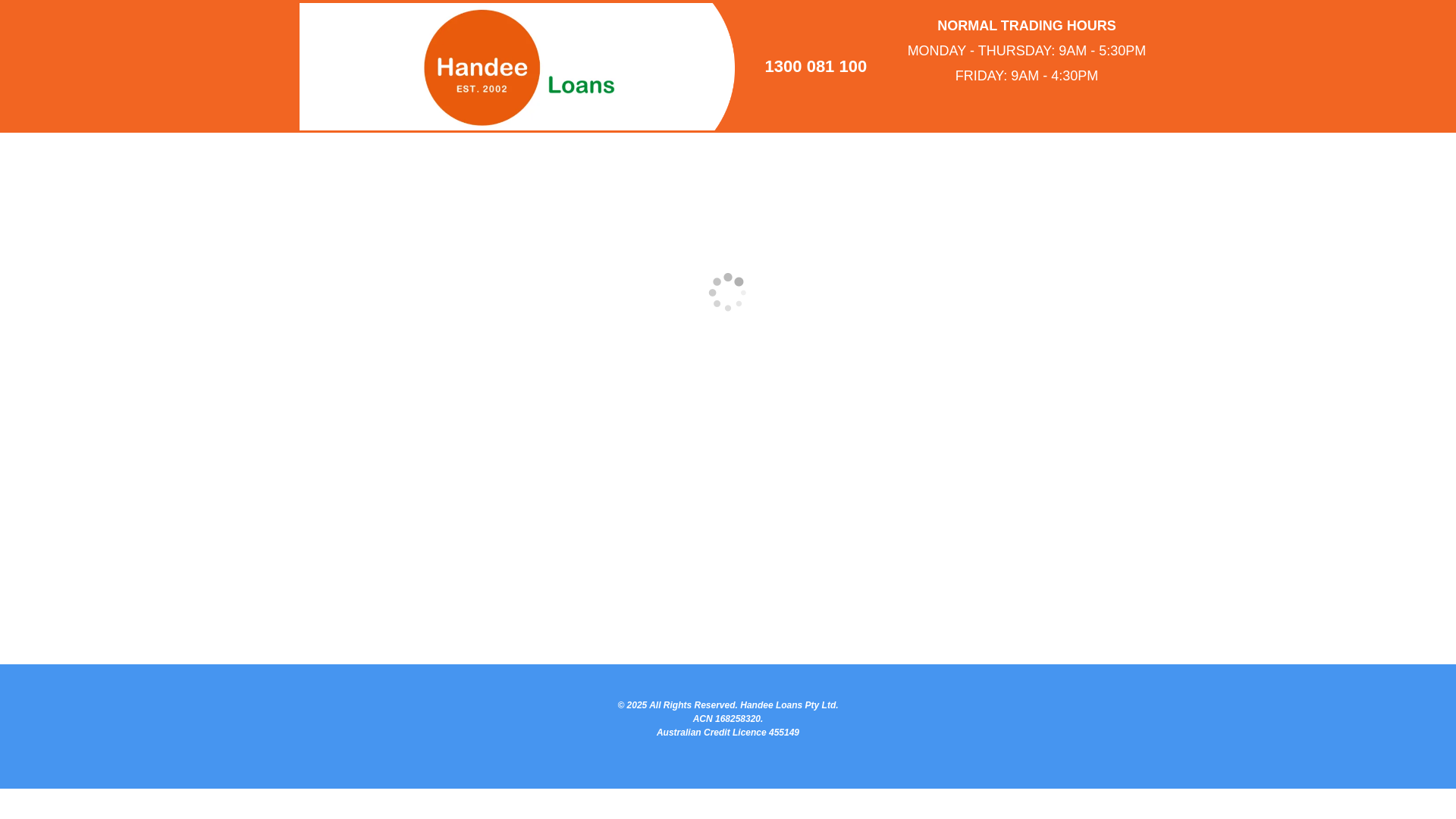 website screenshot of https://handeeloansleads.com.au/