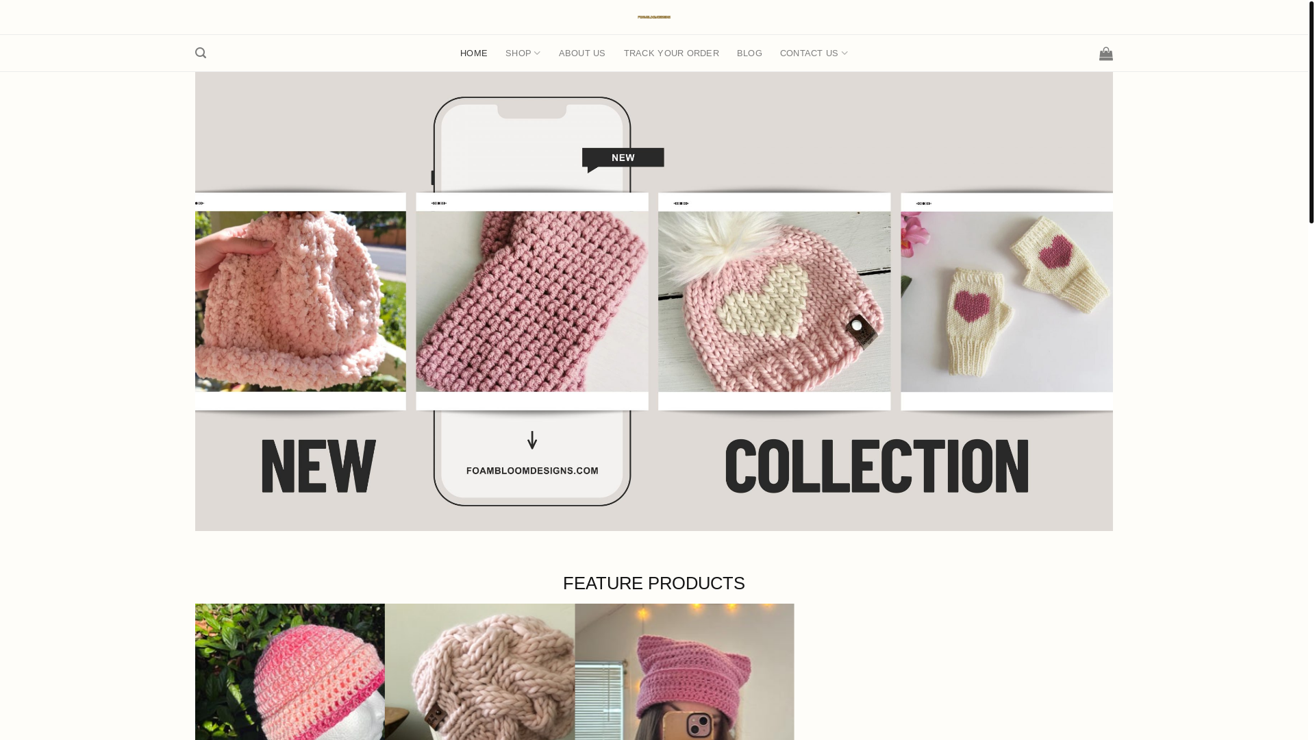 website screenshot of https://foambloomdesigns.com/