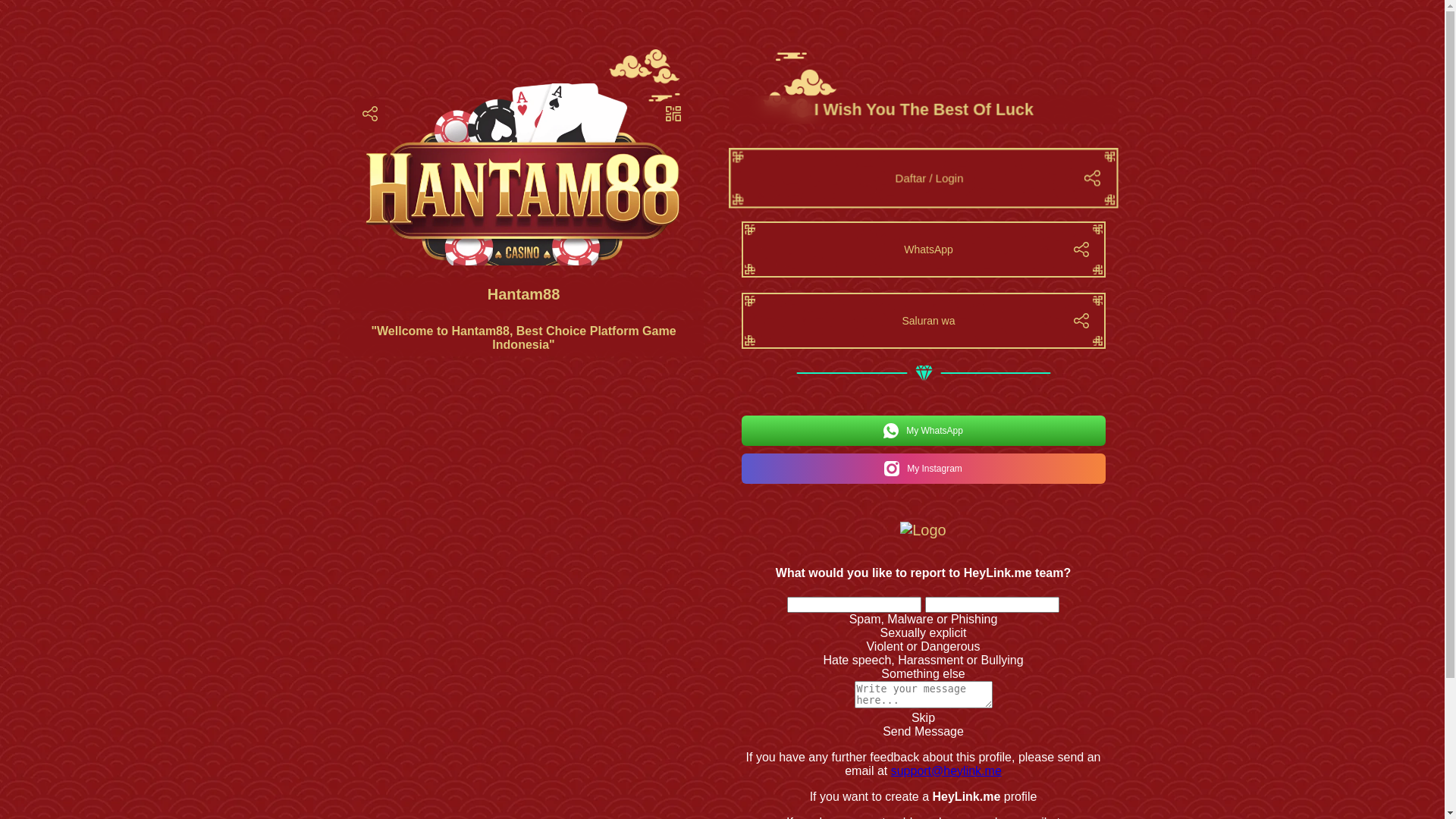 website screenshot of https://hantam88.link/