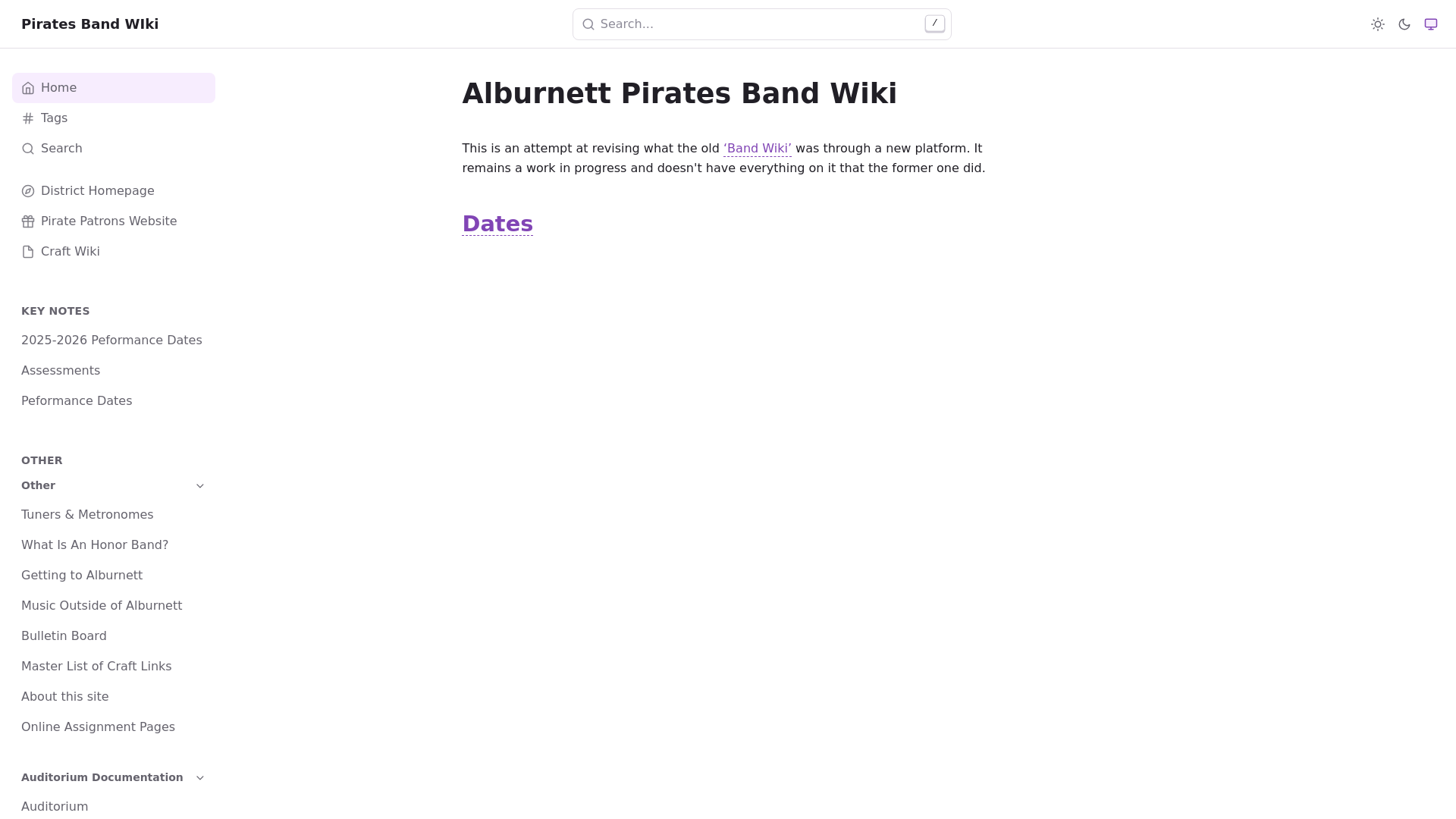 website screenshot of https://piratesband.pages.dev/