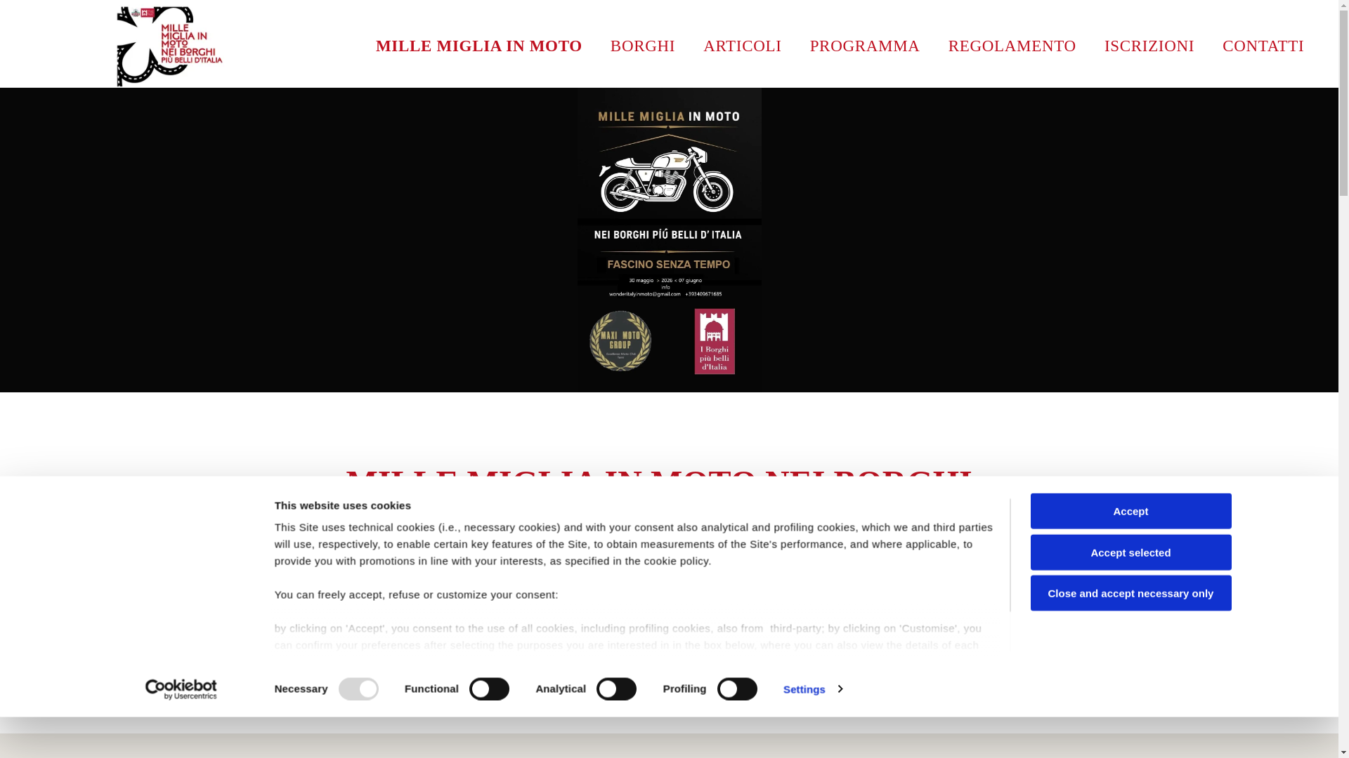 website screenshot of https://millemigliainmoto.com/