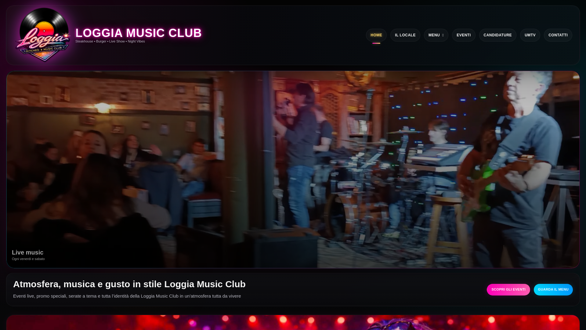 website screenshot of https://loggiamusicclub.it/