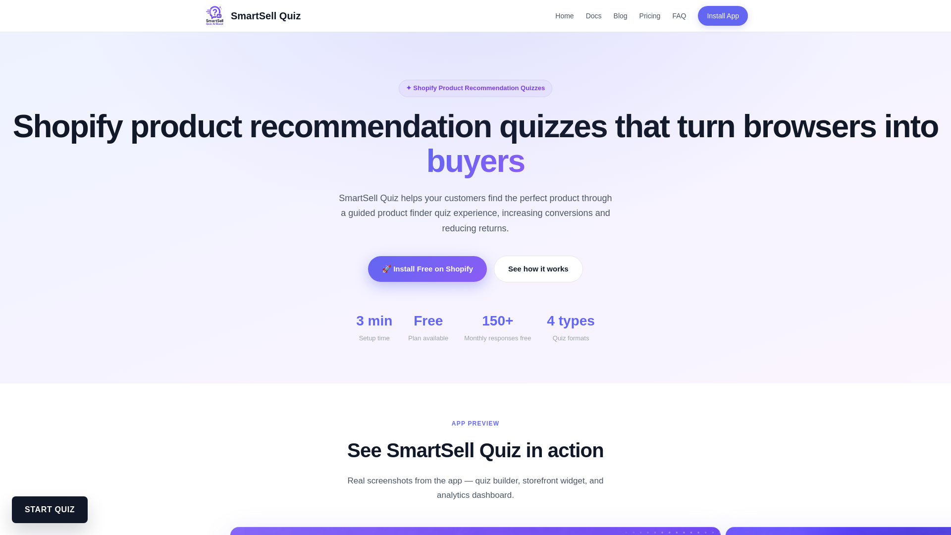 website screenshot of https://sellwithquiz.com/