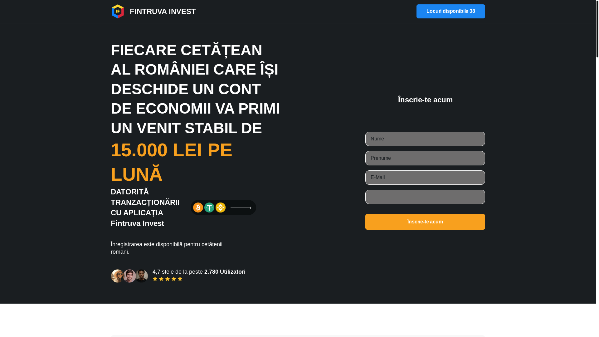 website screenshot of https://fintruvainvest.online/