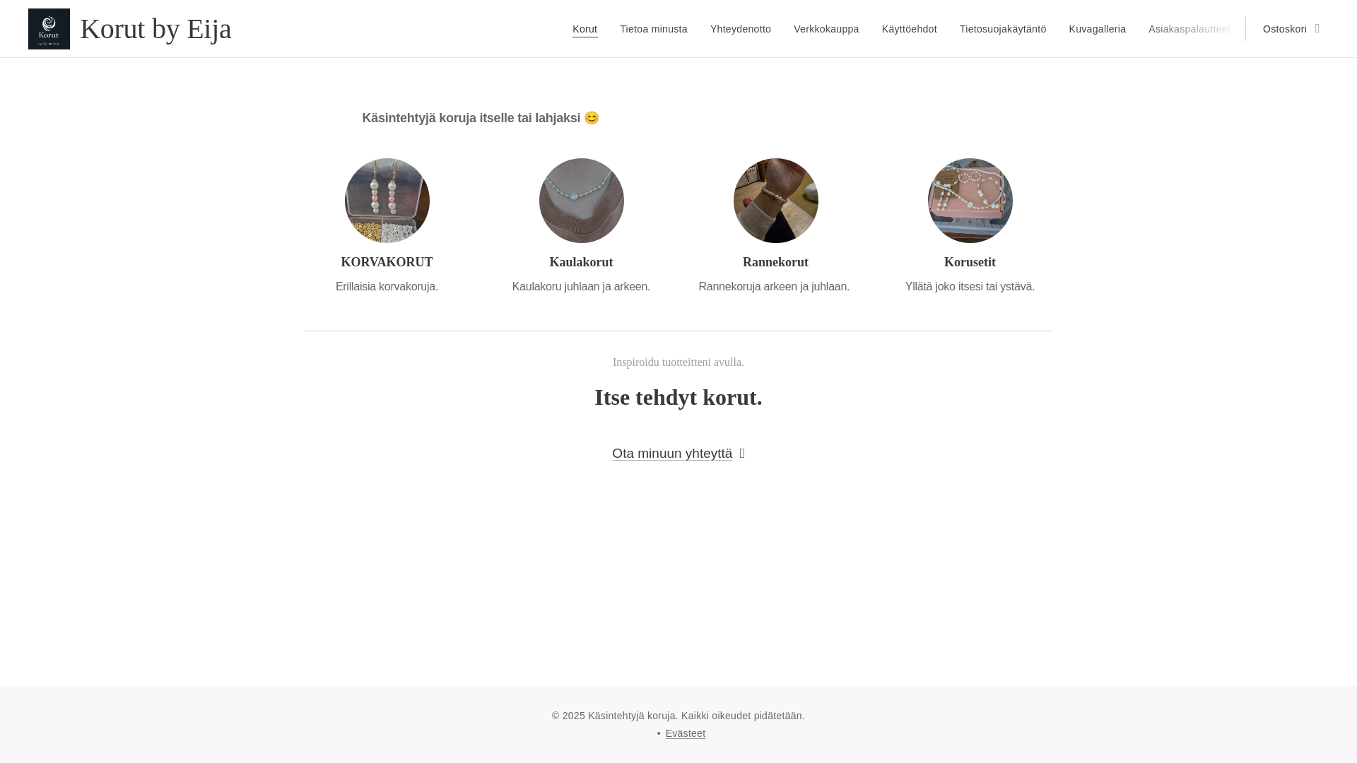 website screenshot of https://korut-by-eija-helena.com/