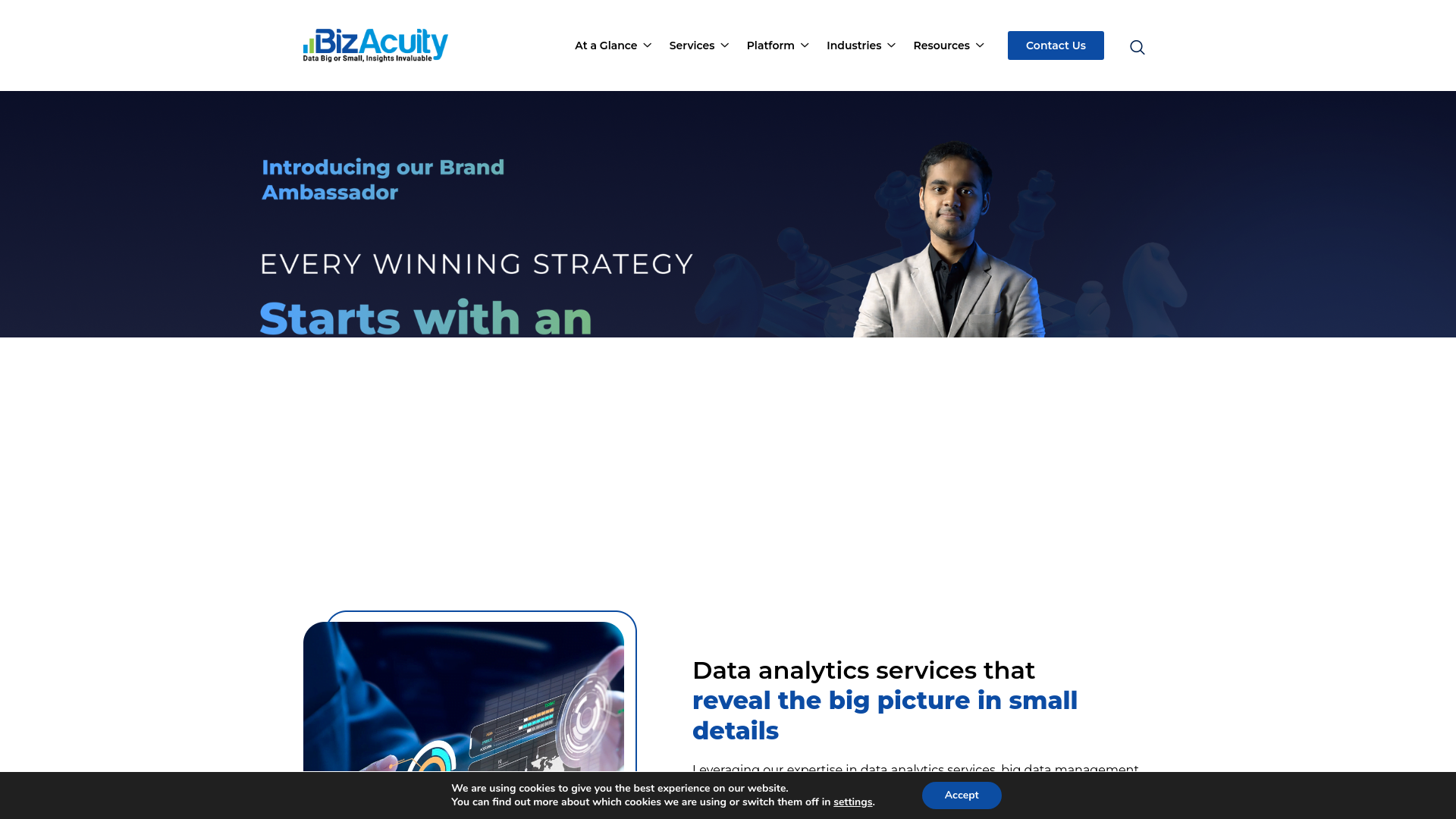 website screenshot of https://bizacuitysolution.com