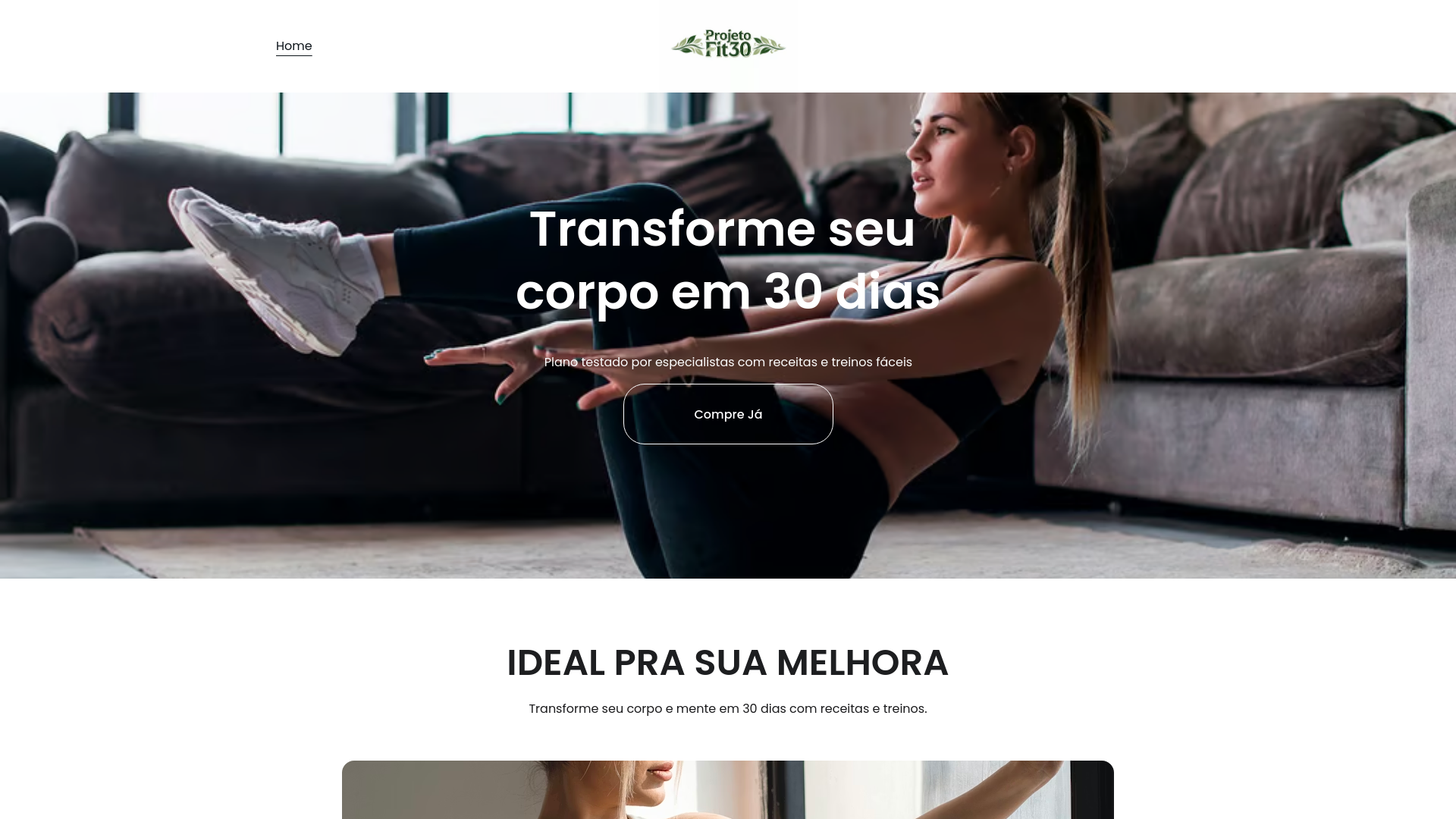 website screenshot of https://projectfit30.com/