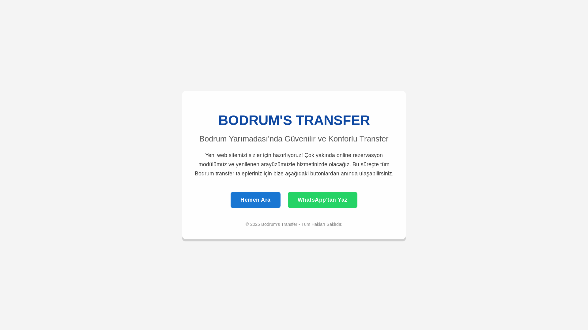 website screenshot of https://bodrumstransfer.com/
