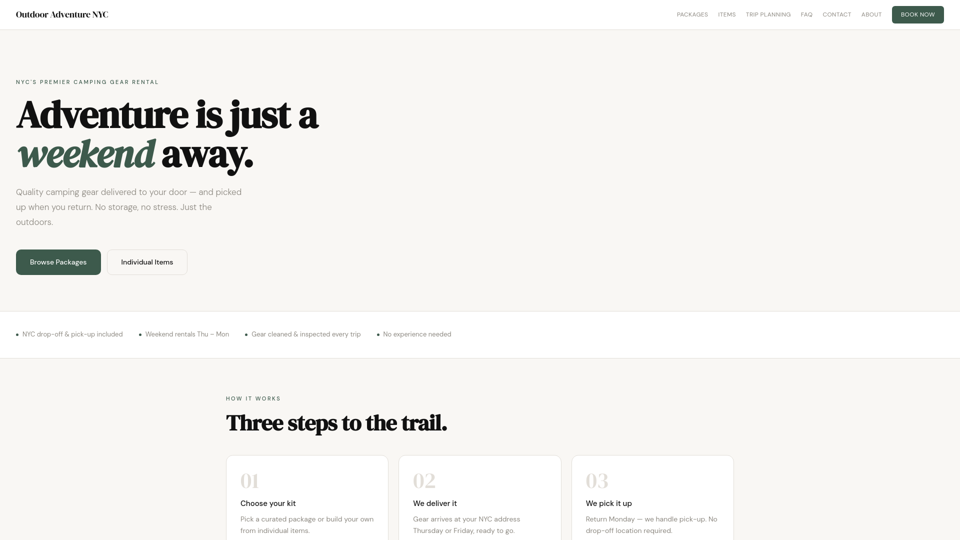website screenshot of https://outdooradventurenyc.com/