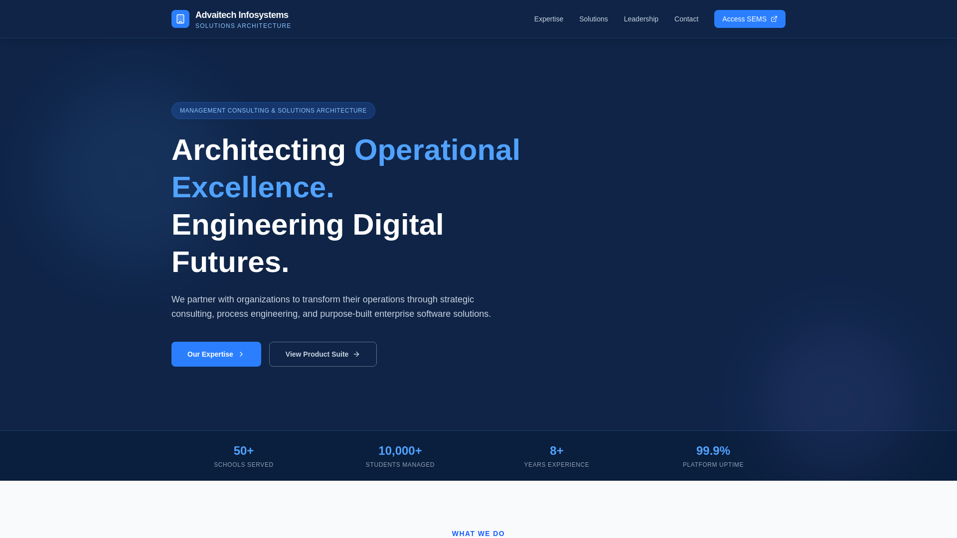 website screenshot of https://advaitechinfosystems.in