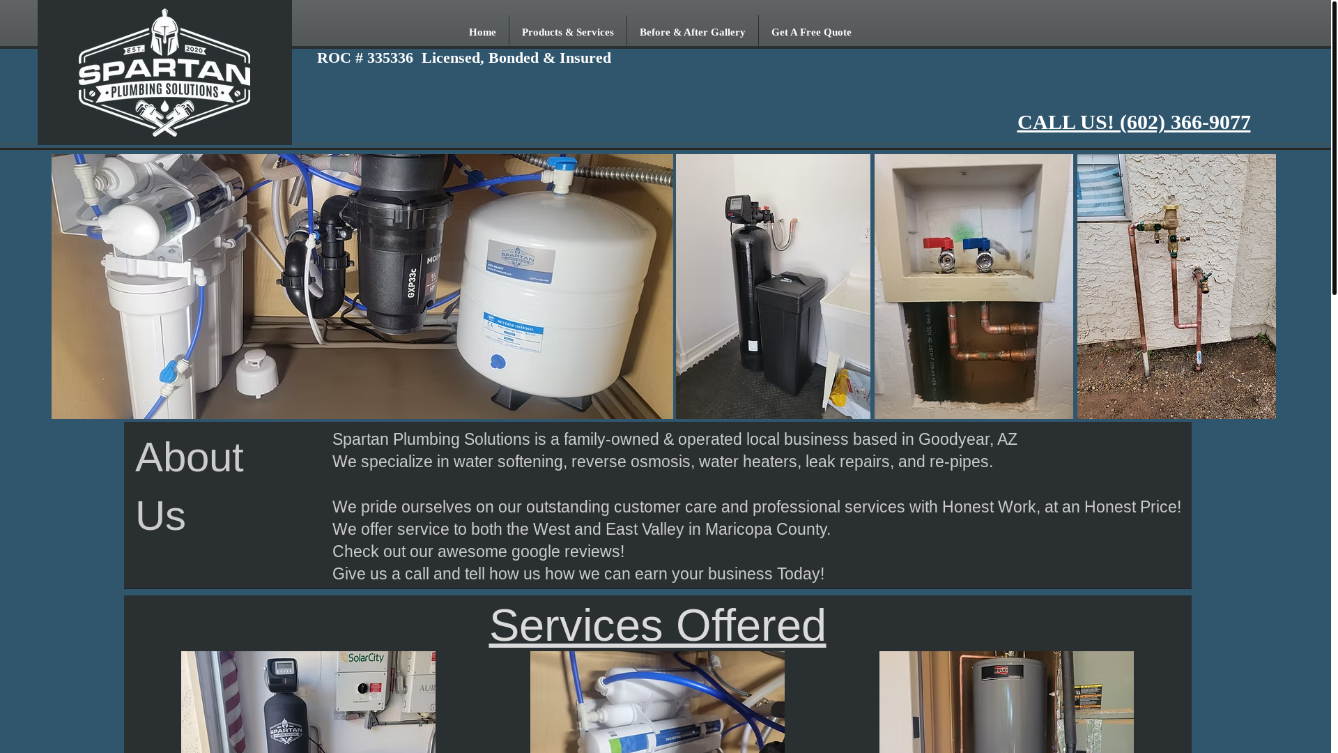 website screenshot of https://spartanplumbingsolutions.com/