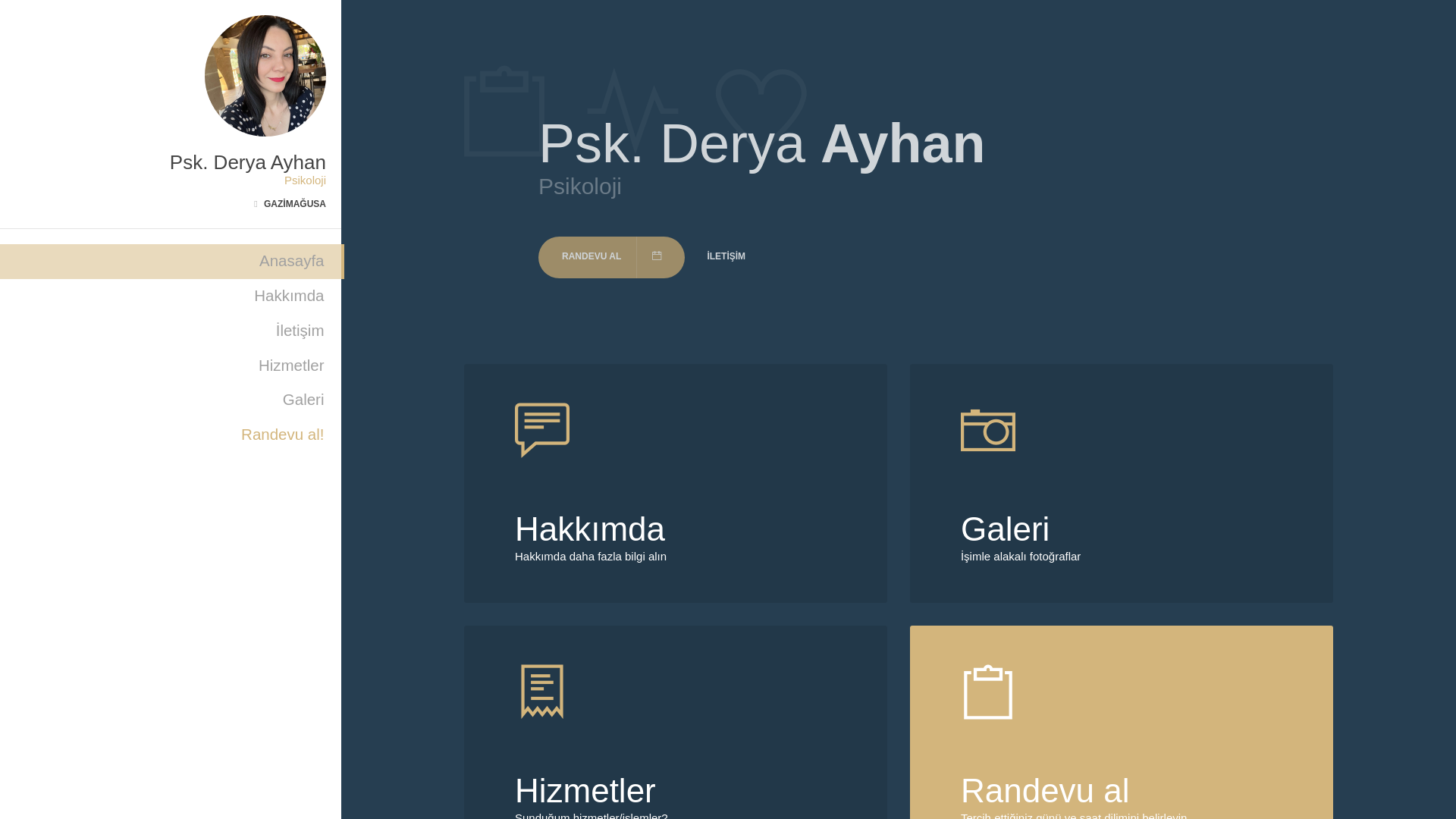 website screenshot of https://psikologderyaayhan.com/