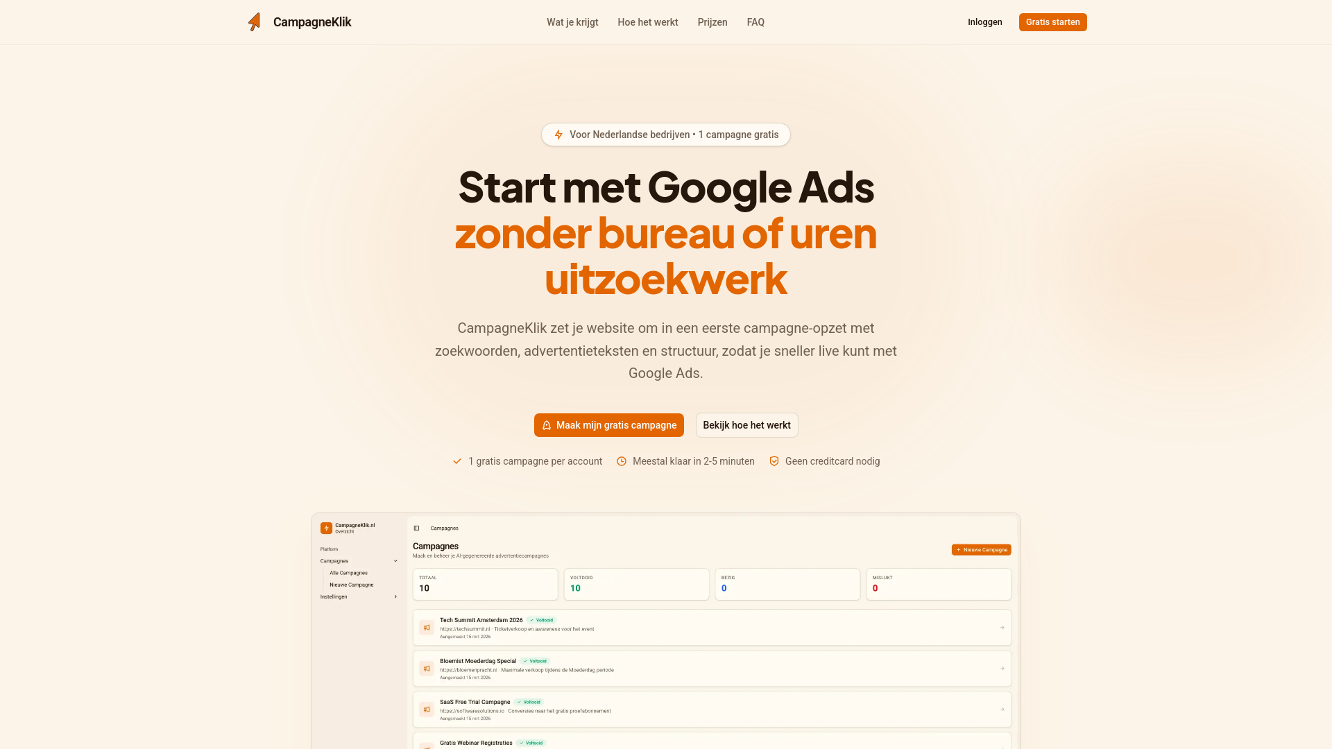 website screenshot of https://campagneklik.nl/