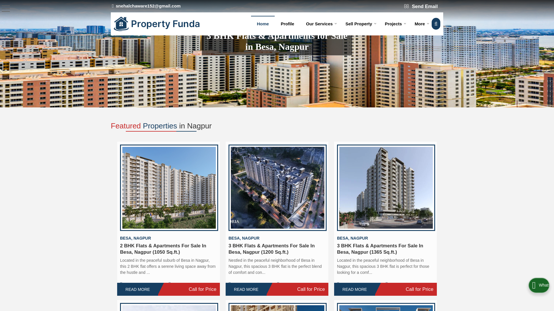 website screenshot of https://propertyfunda.co.in