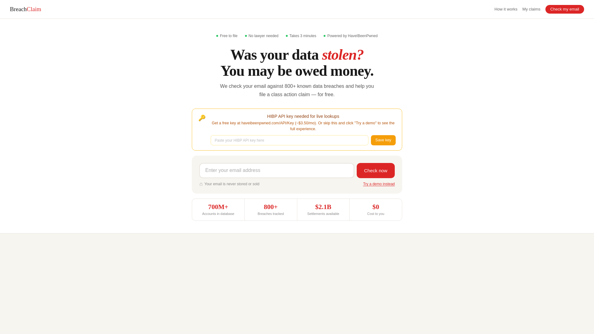 website screenshot of https://databreachclassactionclaim.com/