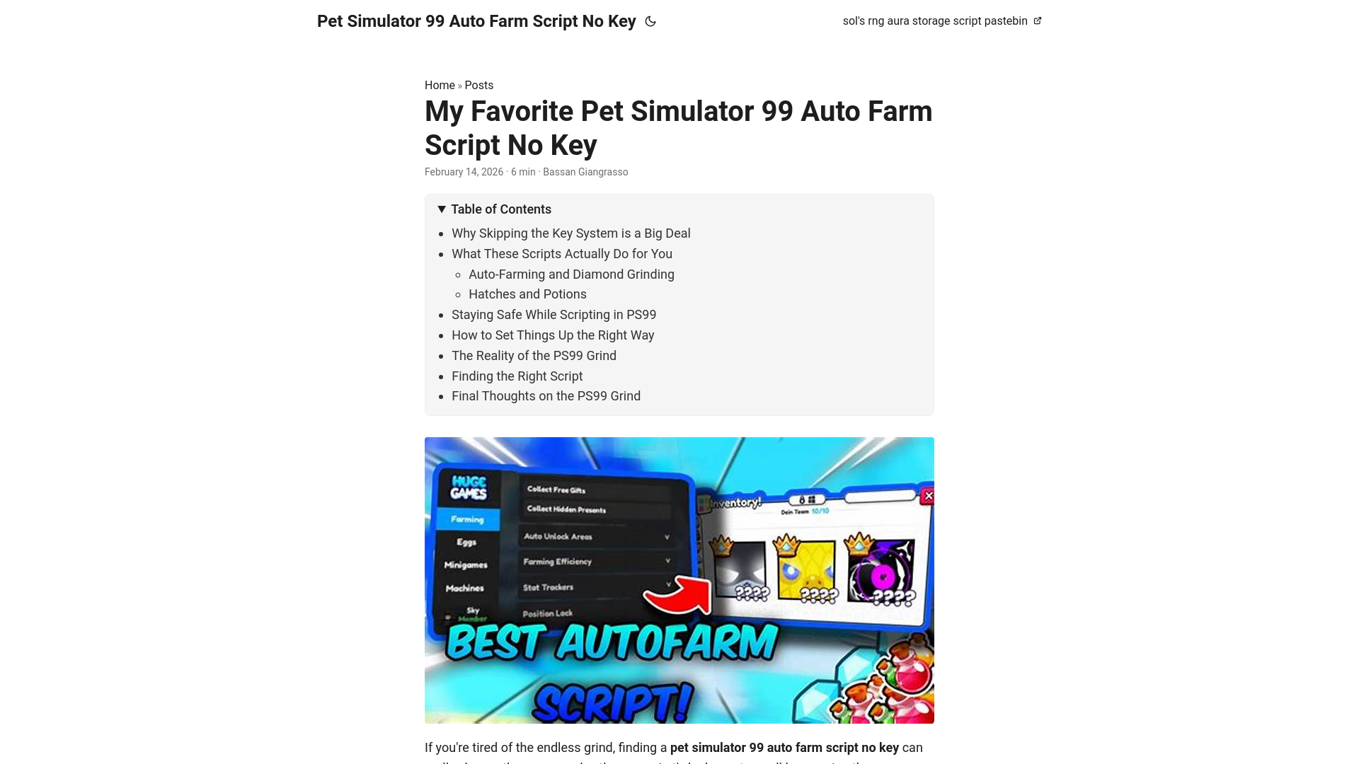 website screenshot of https://pet-simulator-99-auto-farm-script-no-key.pages.dev/