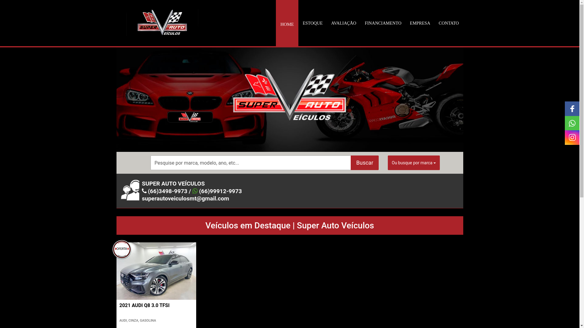 website screenshot of https://superautoveiculosmt.com.br/