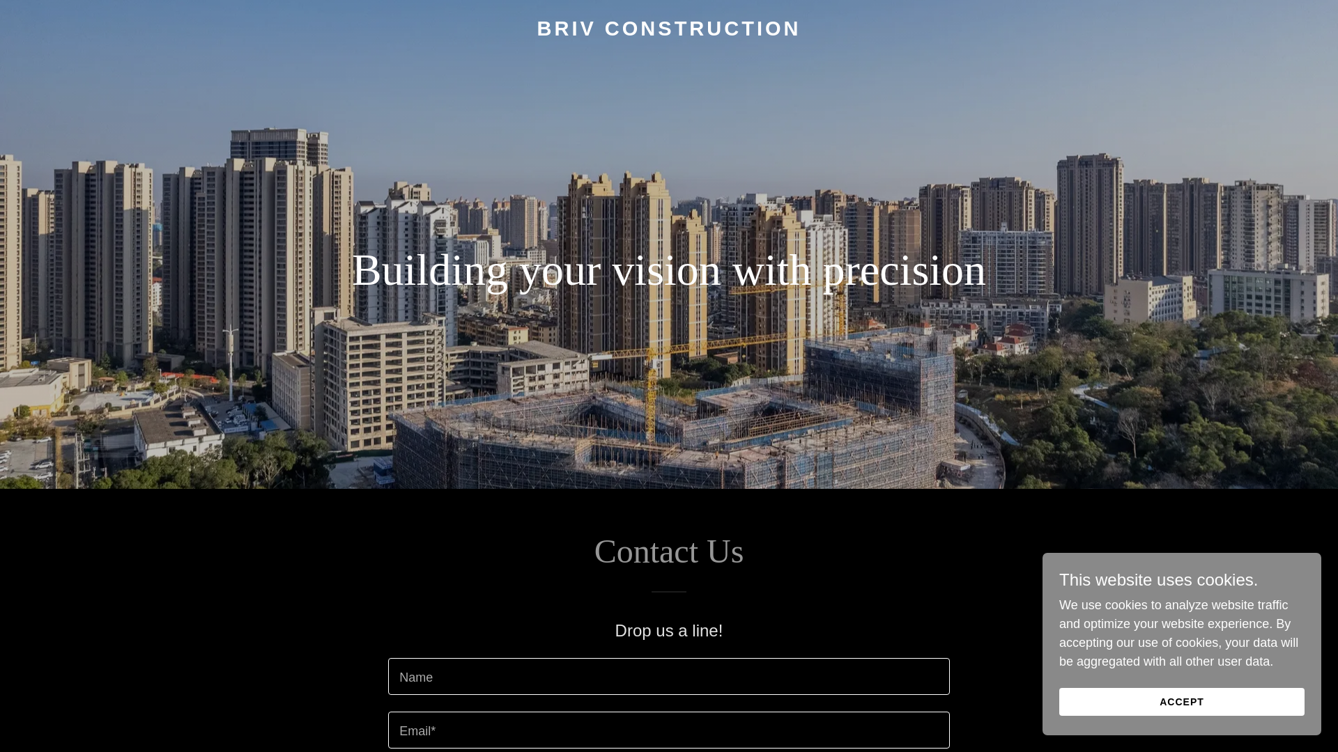 website screenshot of https://brivconstruction.co.nz