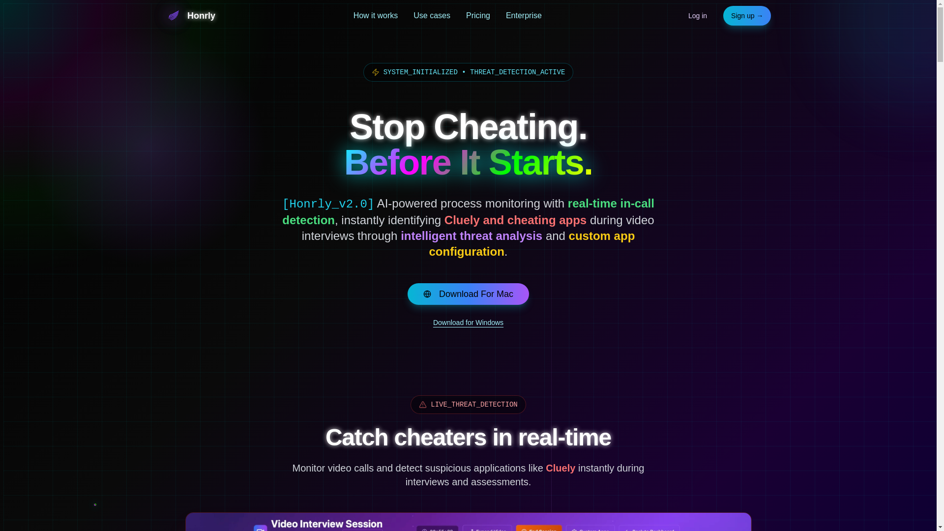 website screenshot of https://cluelydetect.com/