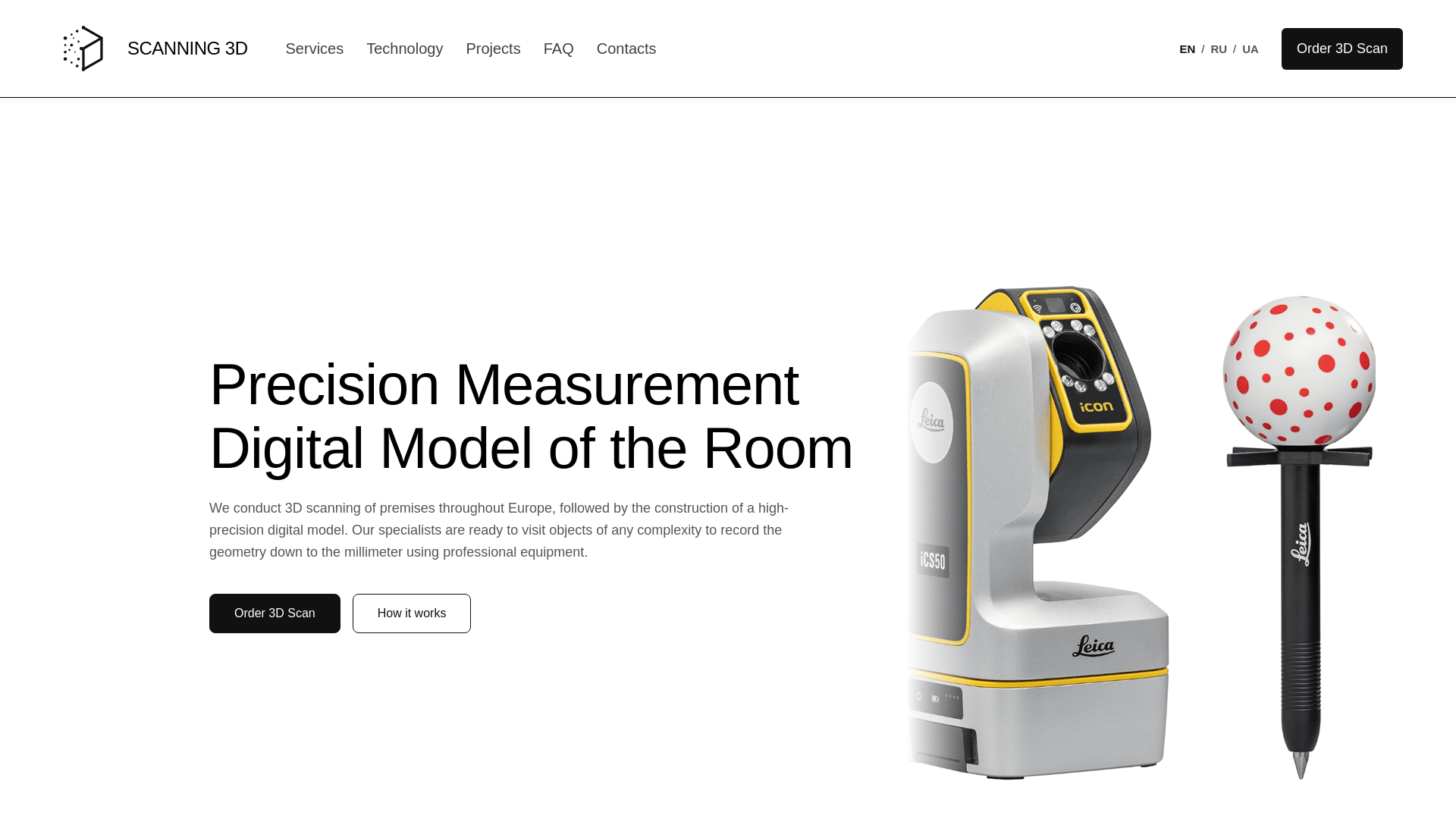 website screenshot of https://scanning-3d.eu/