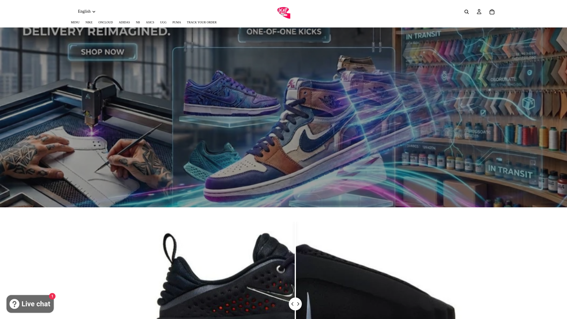 website screenshot of https://ikatkicks.com/