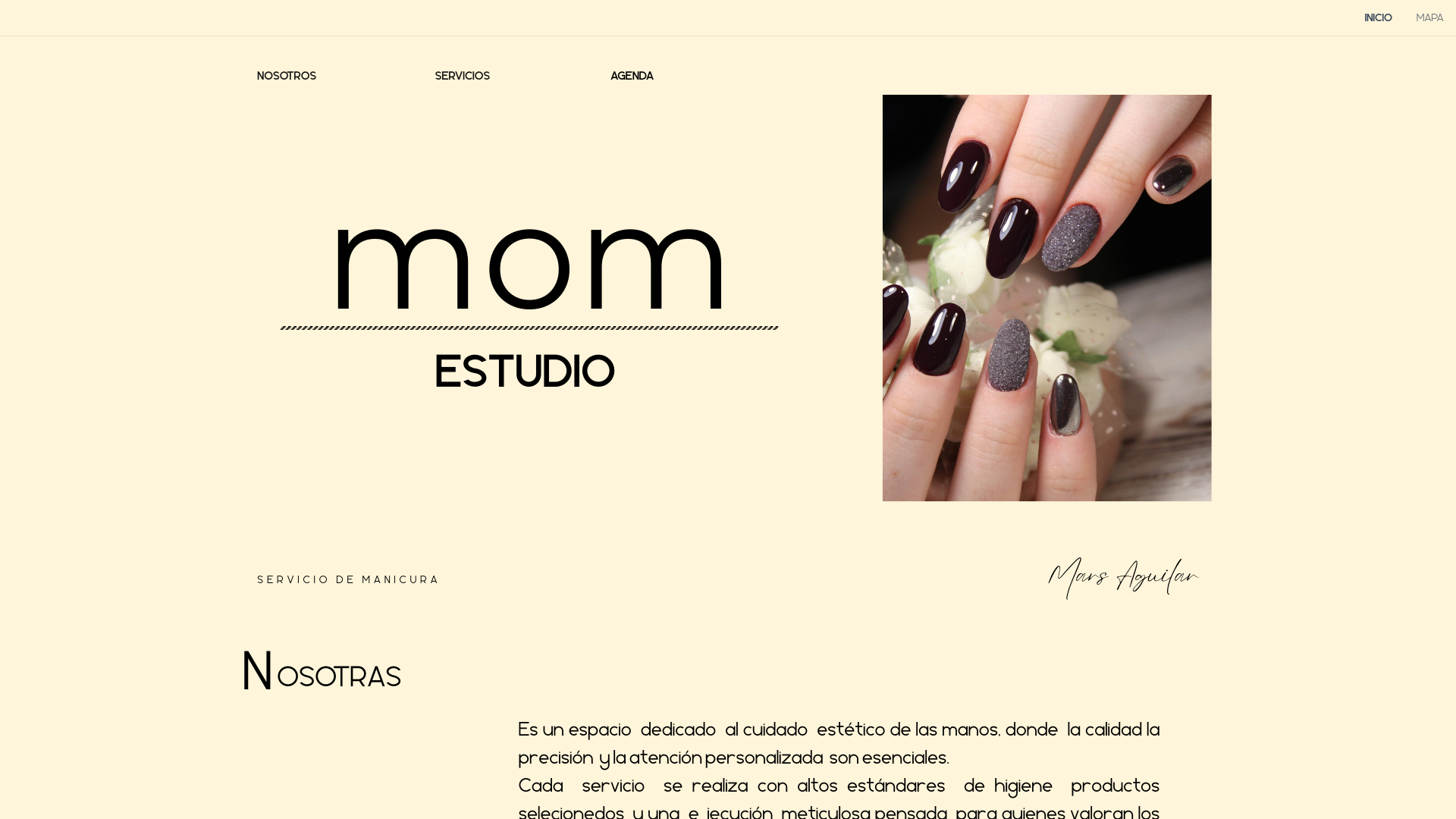 website screenshot of https://momestudio.mx