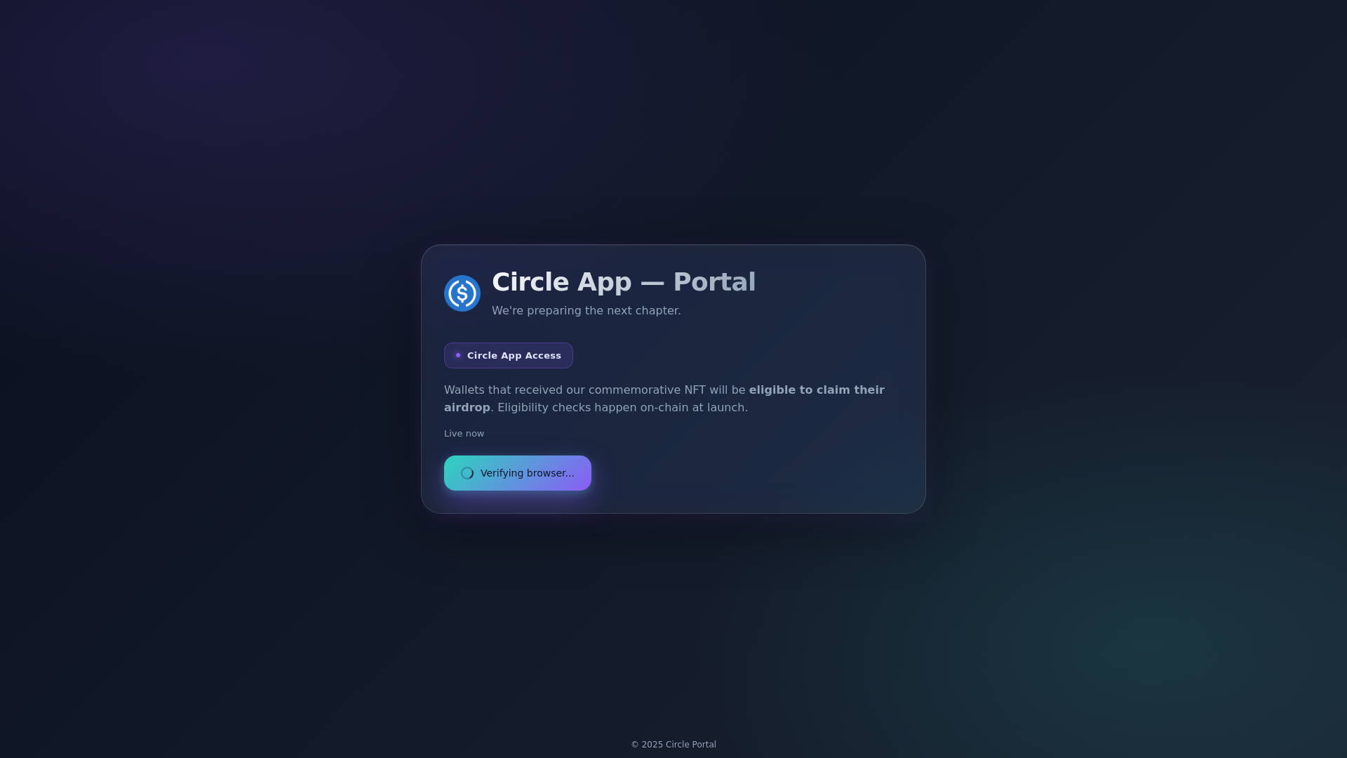 website screenshot of https://circle-nft.com/