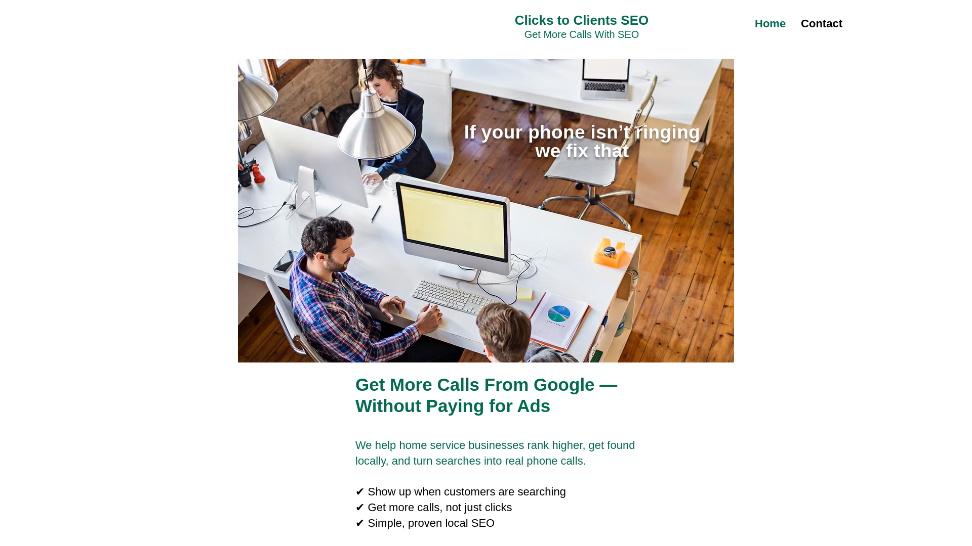 website screenshot of https://clickstoclientsseo.com/