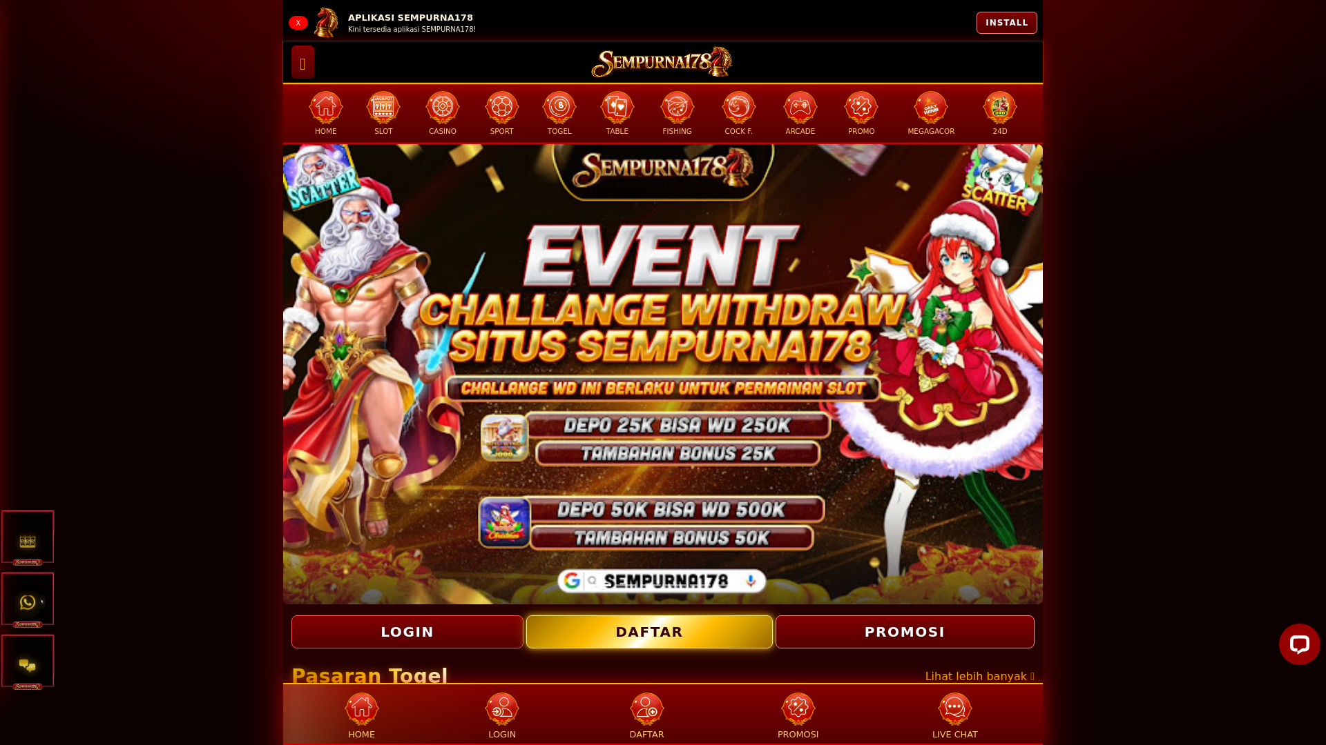 website screenshot of https://sempurna178rush.site/