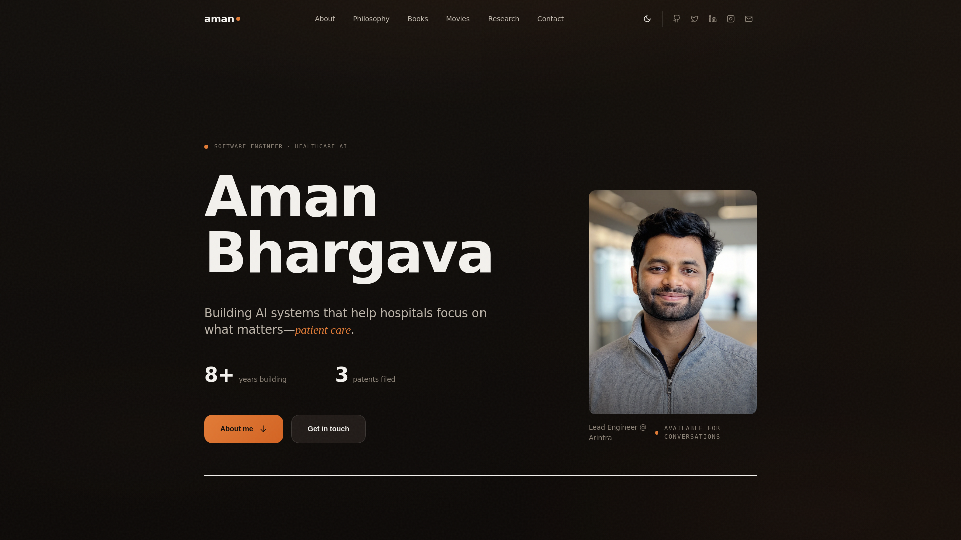 website screenshot of https://bhargava-personal-web.pages.dev/