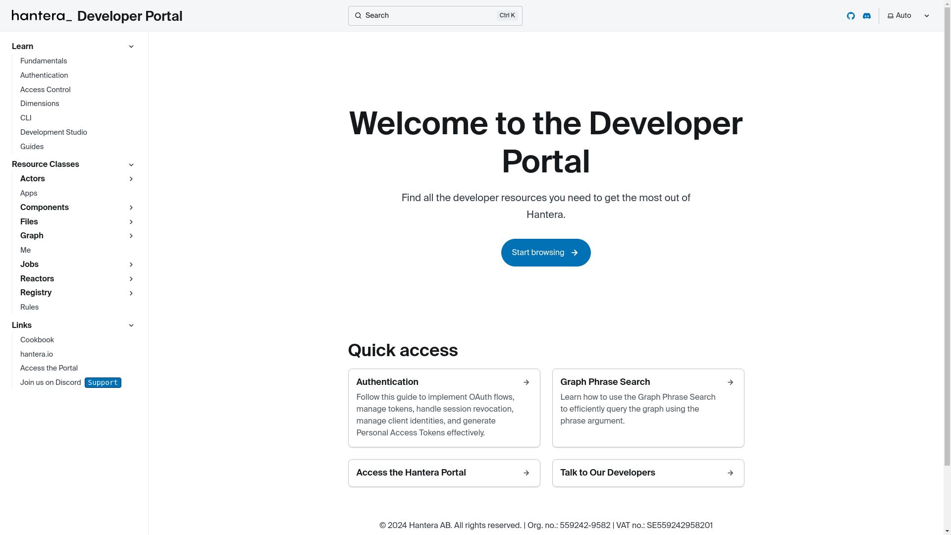 website screenshot of https://developer-hantera-io.pages.dev/