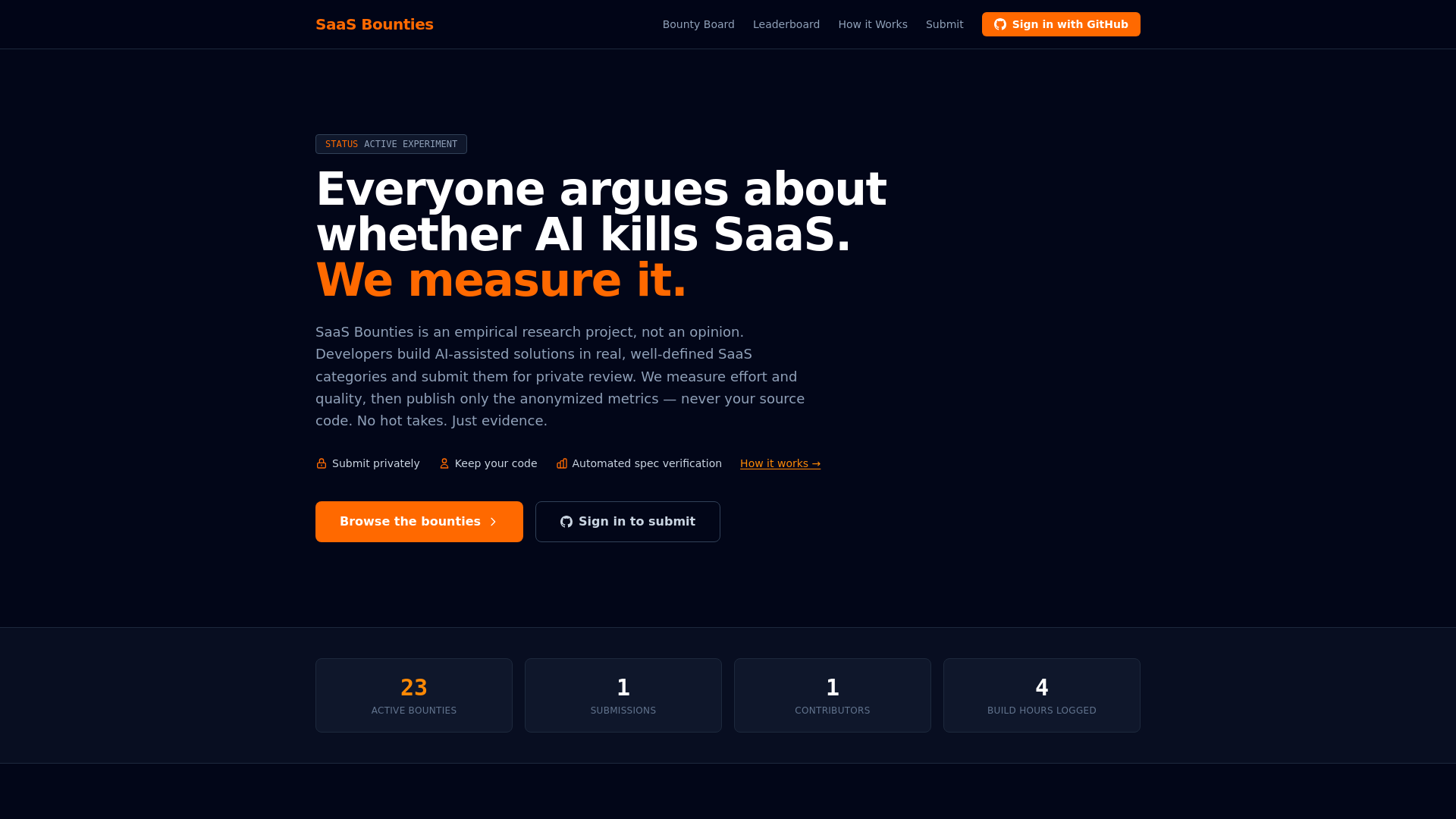 website screenshot of https://saasbounties.com/