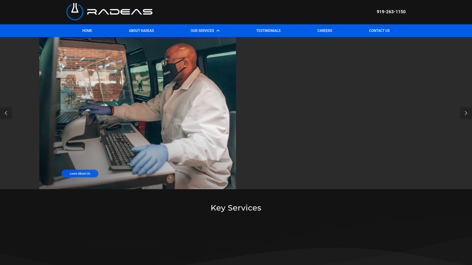 website screenshot of https://radeaslabs.net/