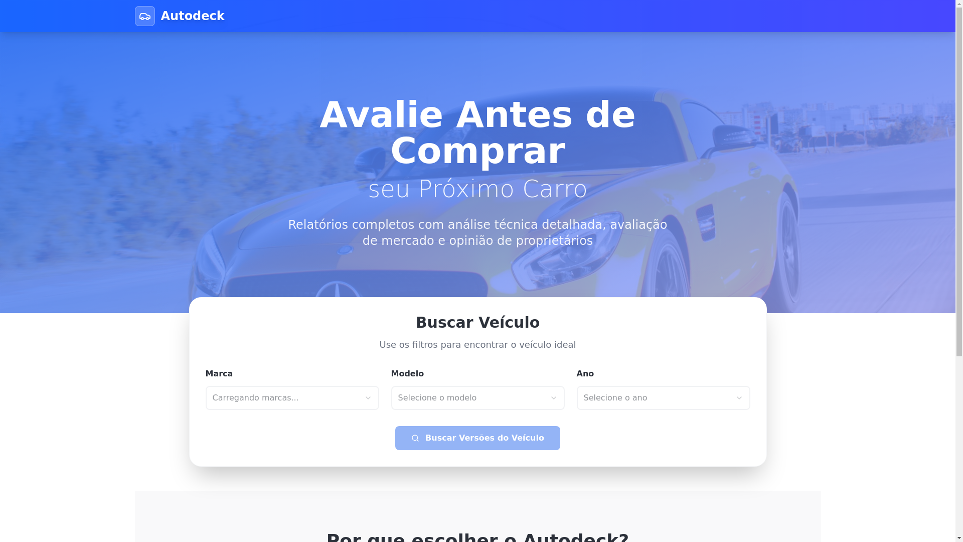 website screenshot of https://autodeck.com.br/