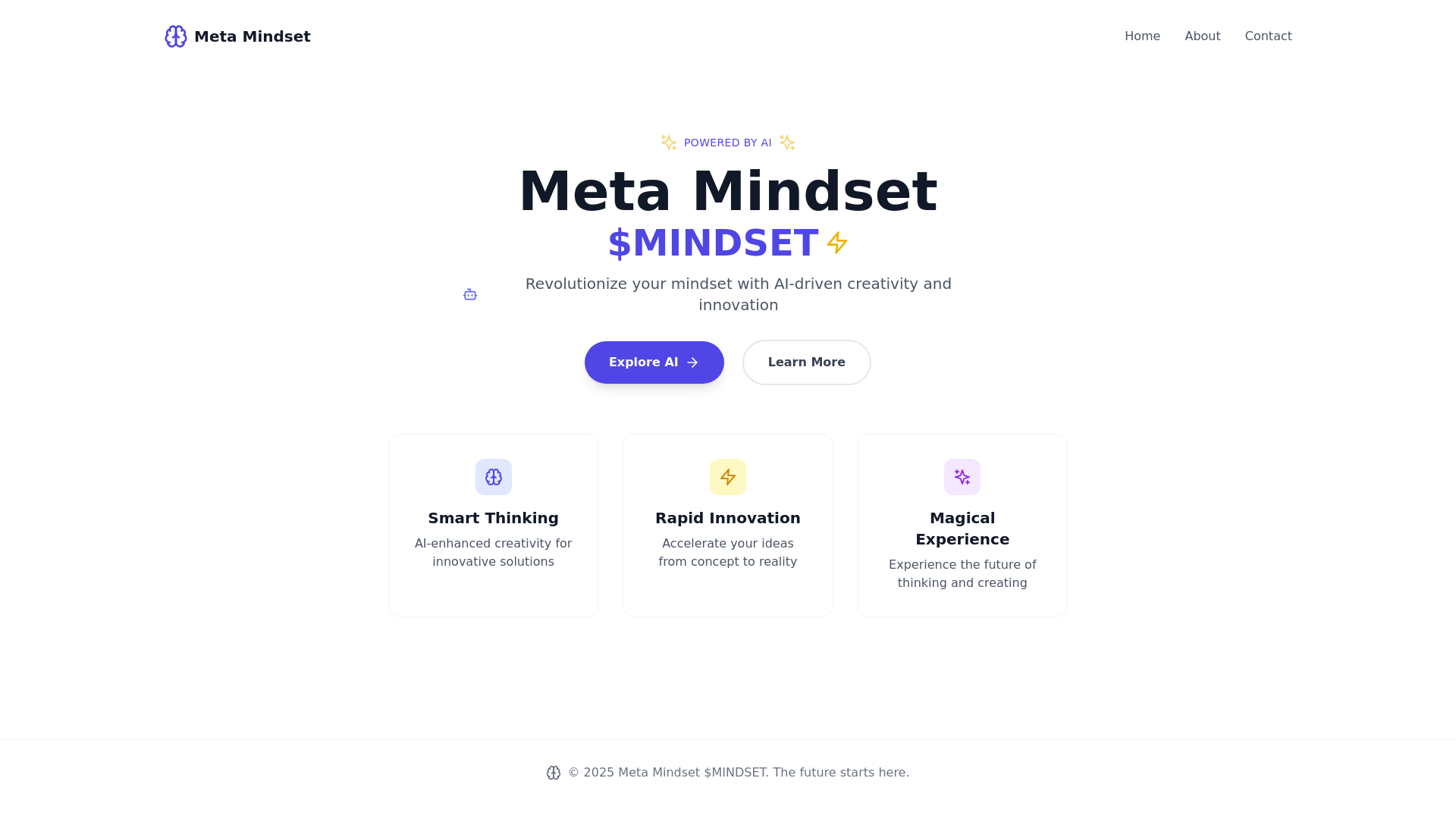 website screenshot of https://metamindset.fun/