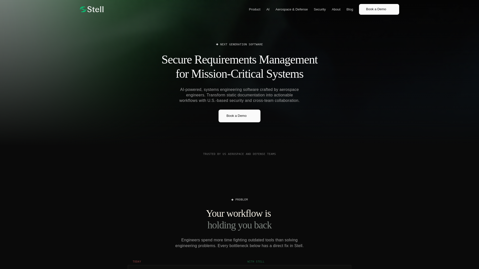 website screenshot of https://trystellengineering.com