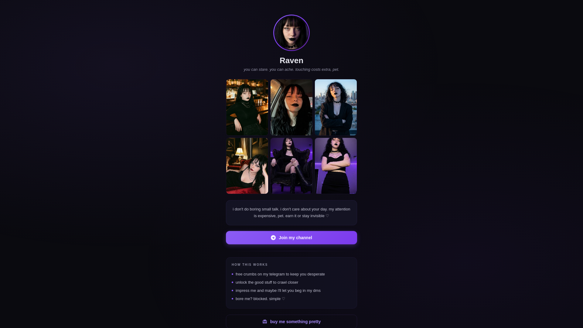 website screenshot of https://ravenssluts.pages.dev/