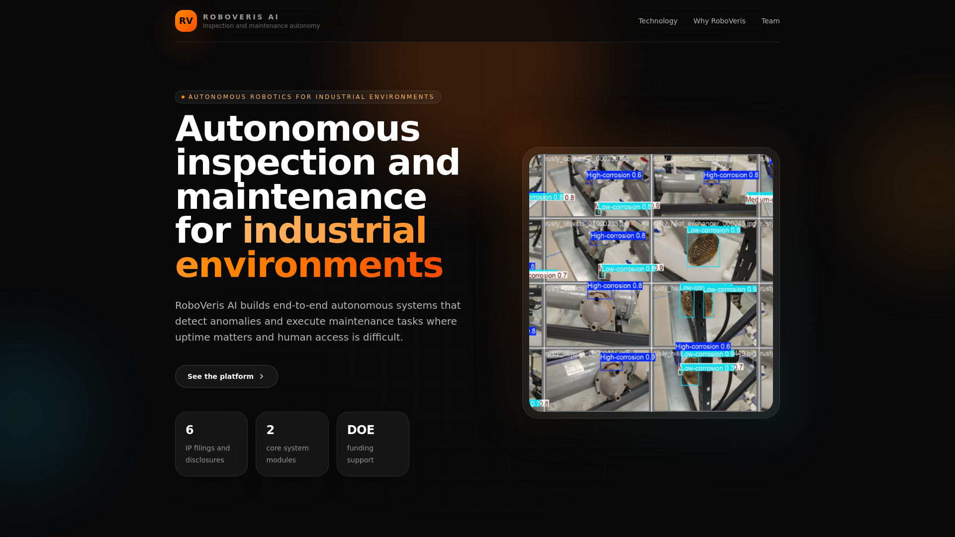 website screenshot of https://roboveris.com/