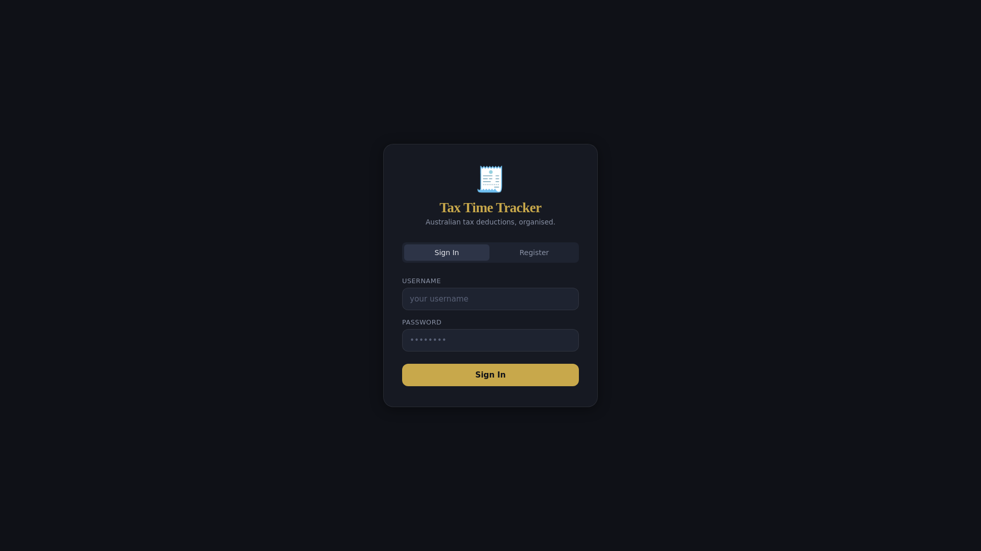 website screenshot of https://tax-time-tracker.pages.dev/