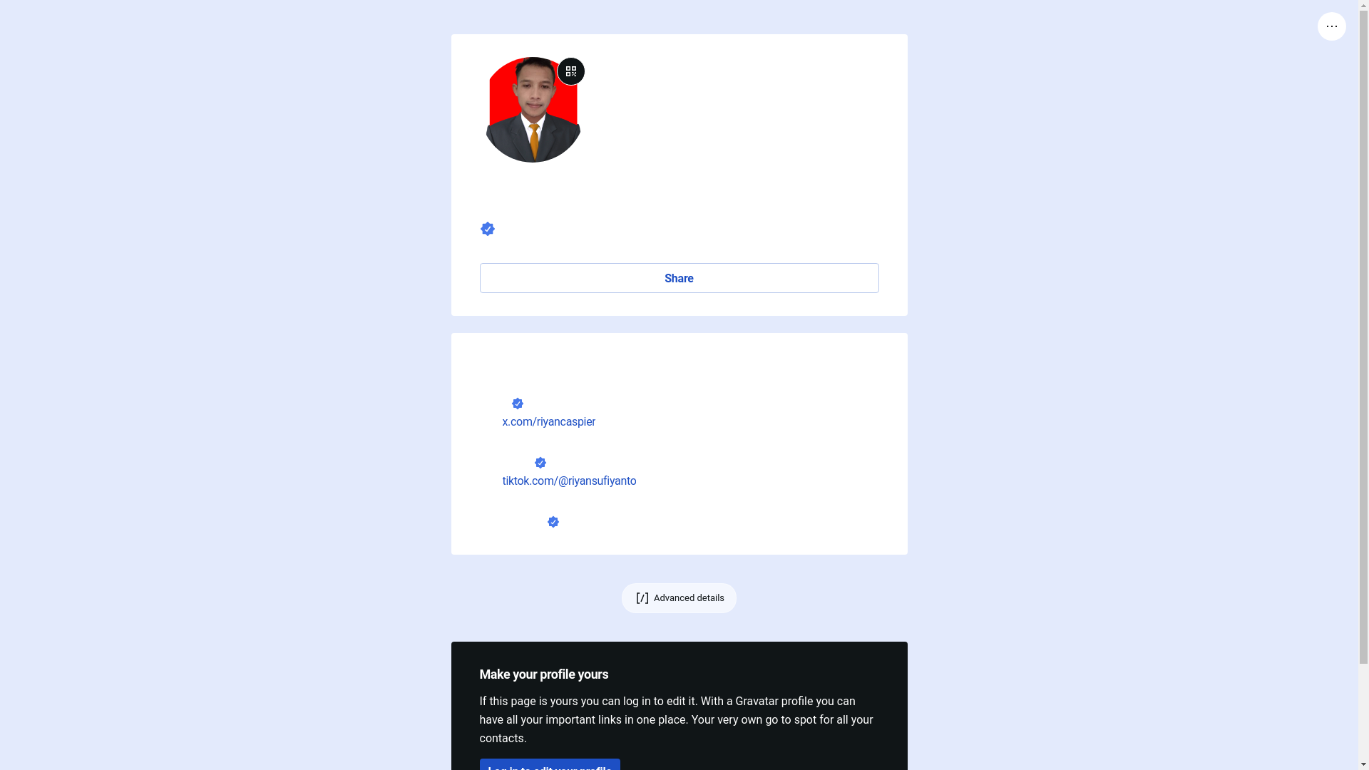 website screenshot of https://riyansufiyanto.link/
