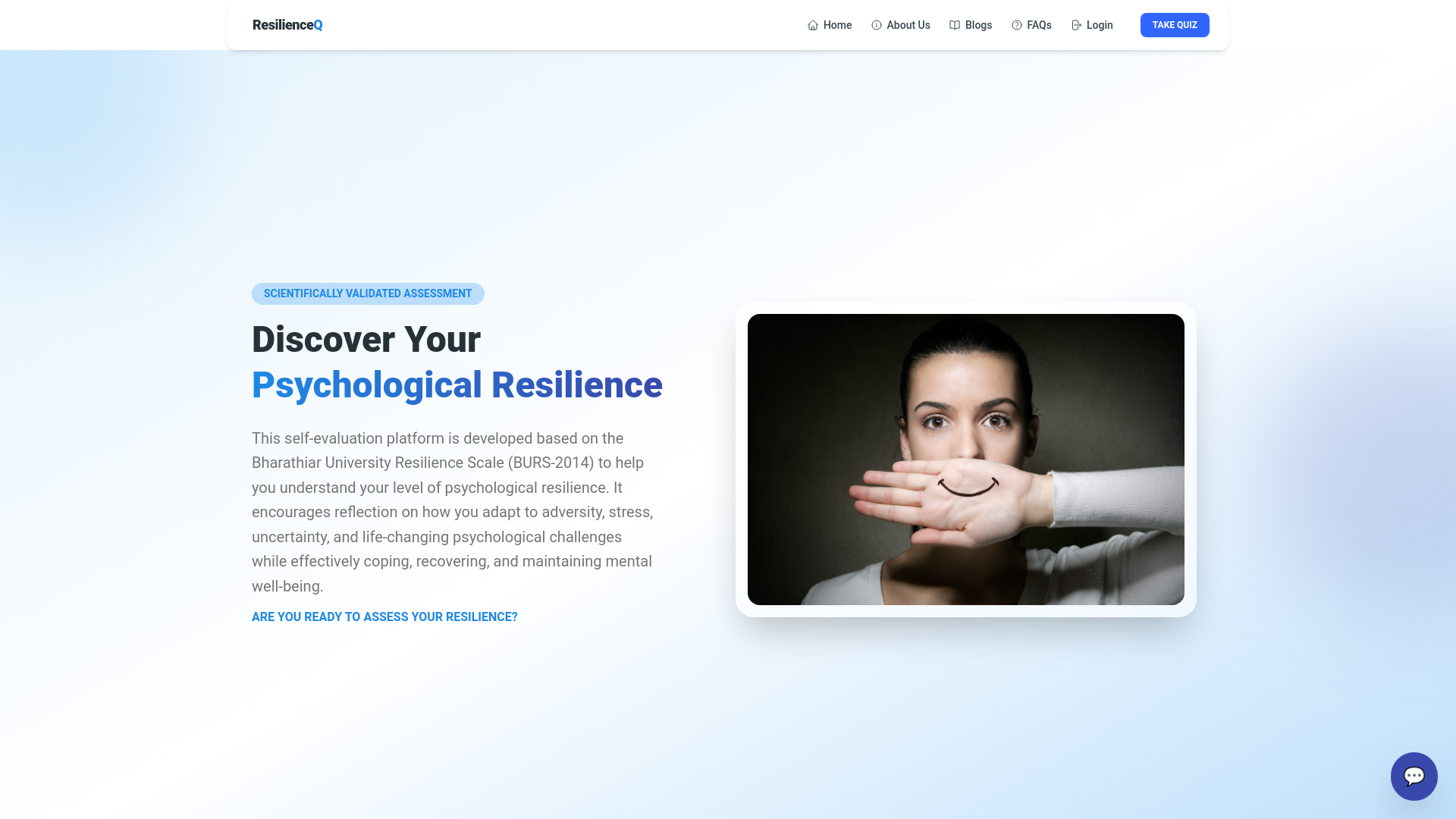 website screenshot of https://resilienceq.in/