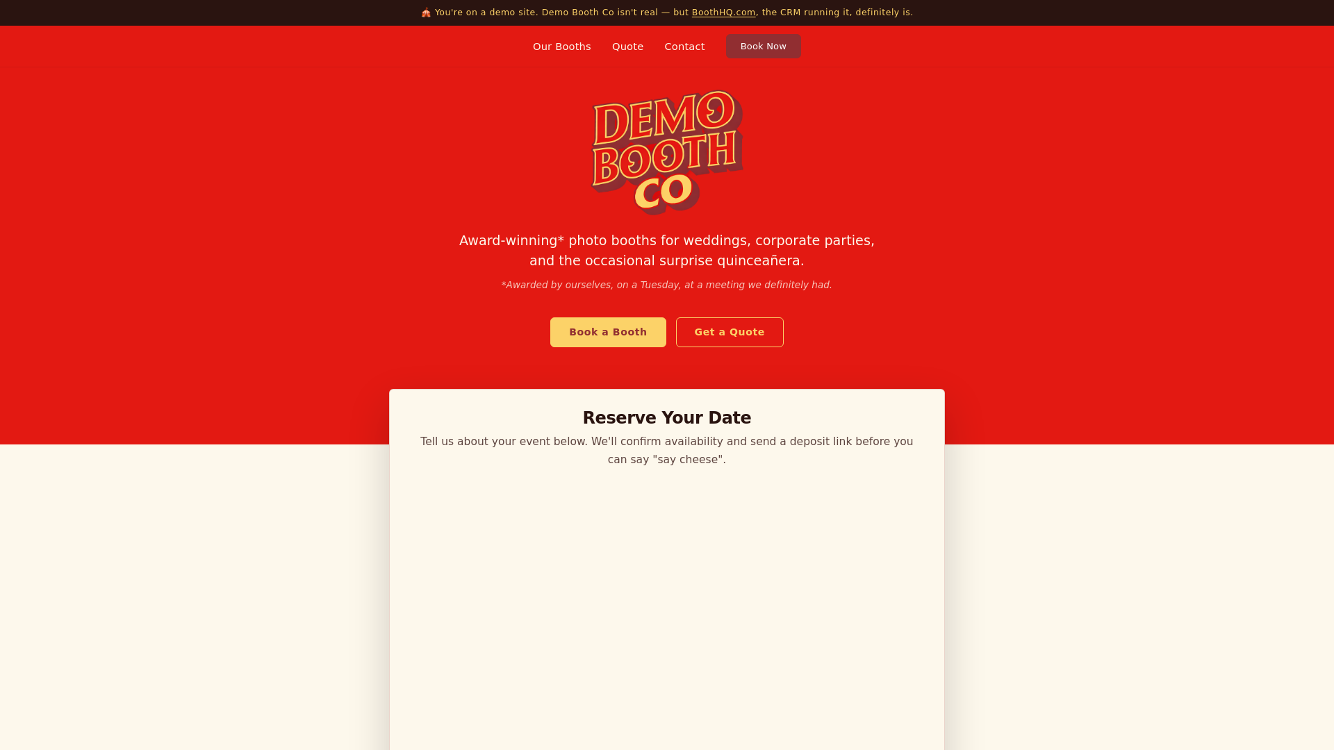 website screenshot of https://demoboothco.com/
