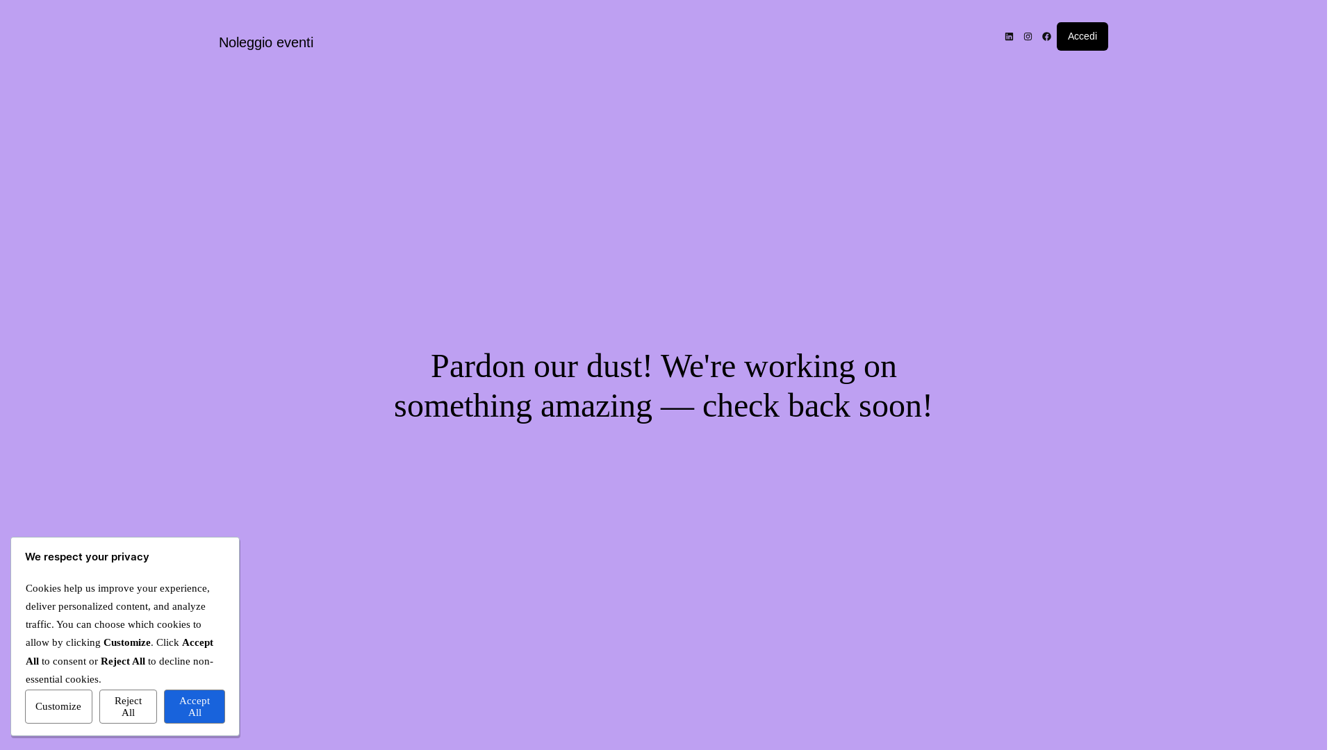 website screenshot of https://pgeventi.com/